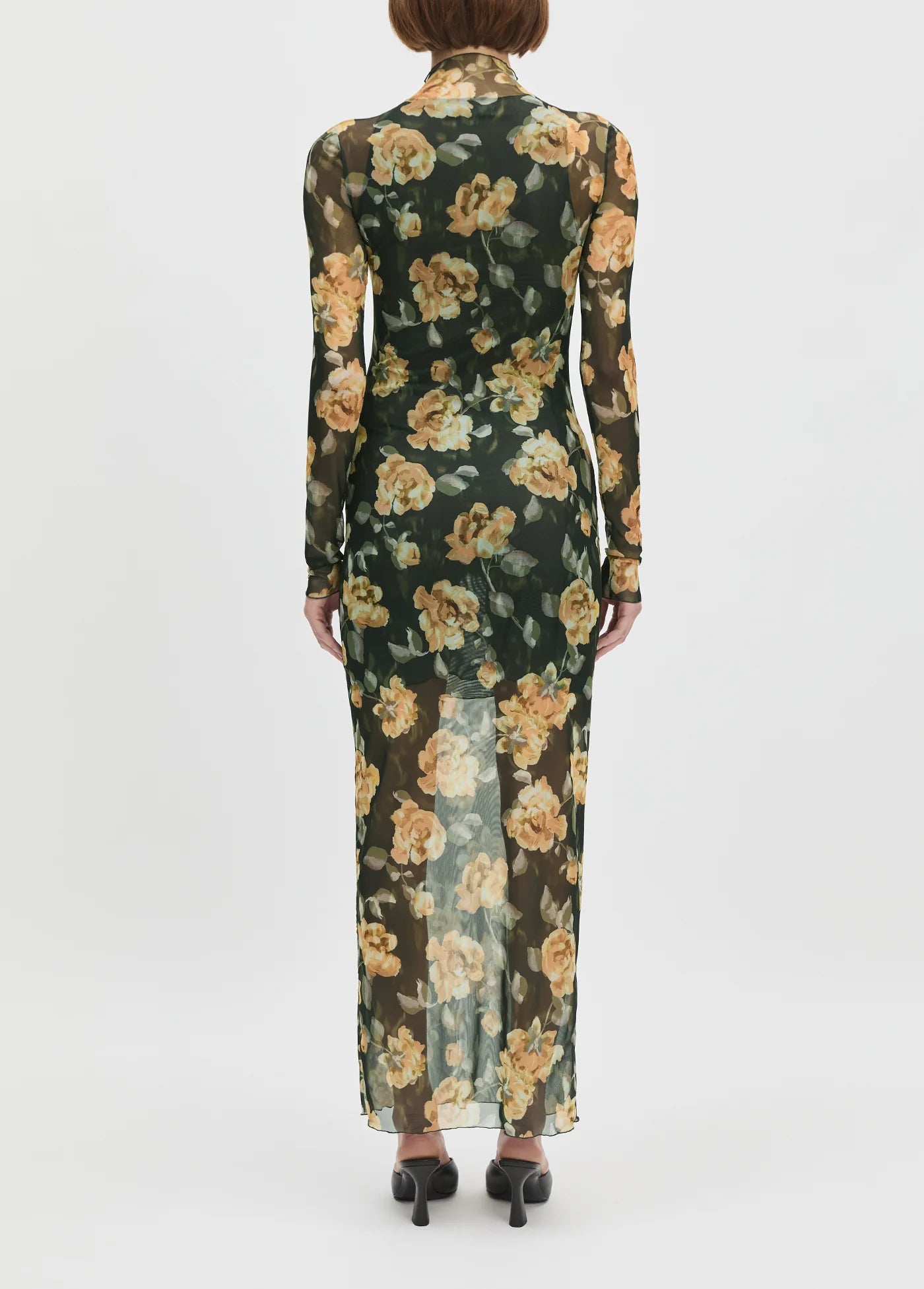 Fa4770 Sheer Floral Maxi Dress