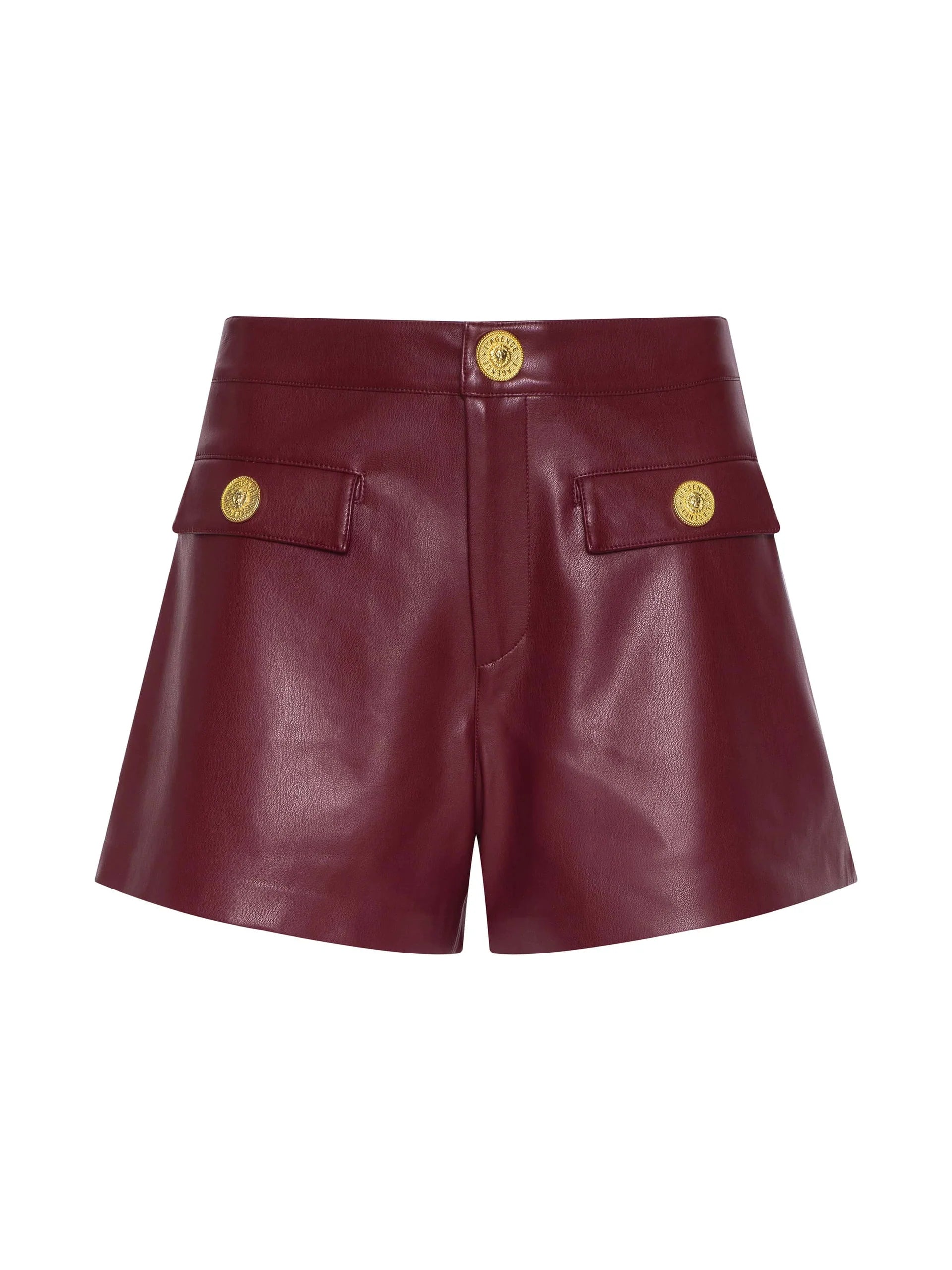 La2900 Black Cherry Faux Leather Shorts