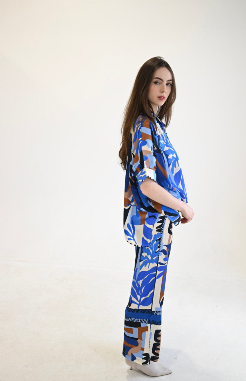 Ne628 Scarf Print Top