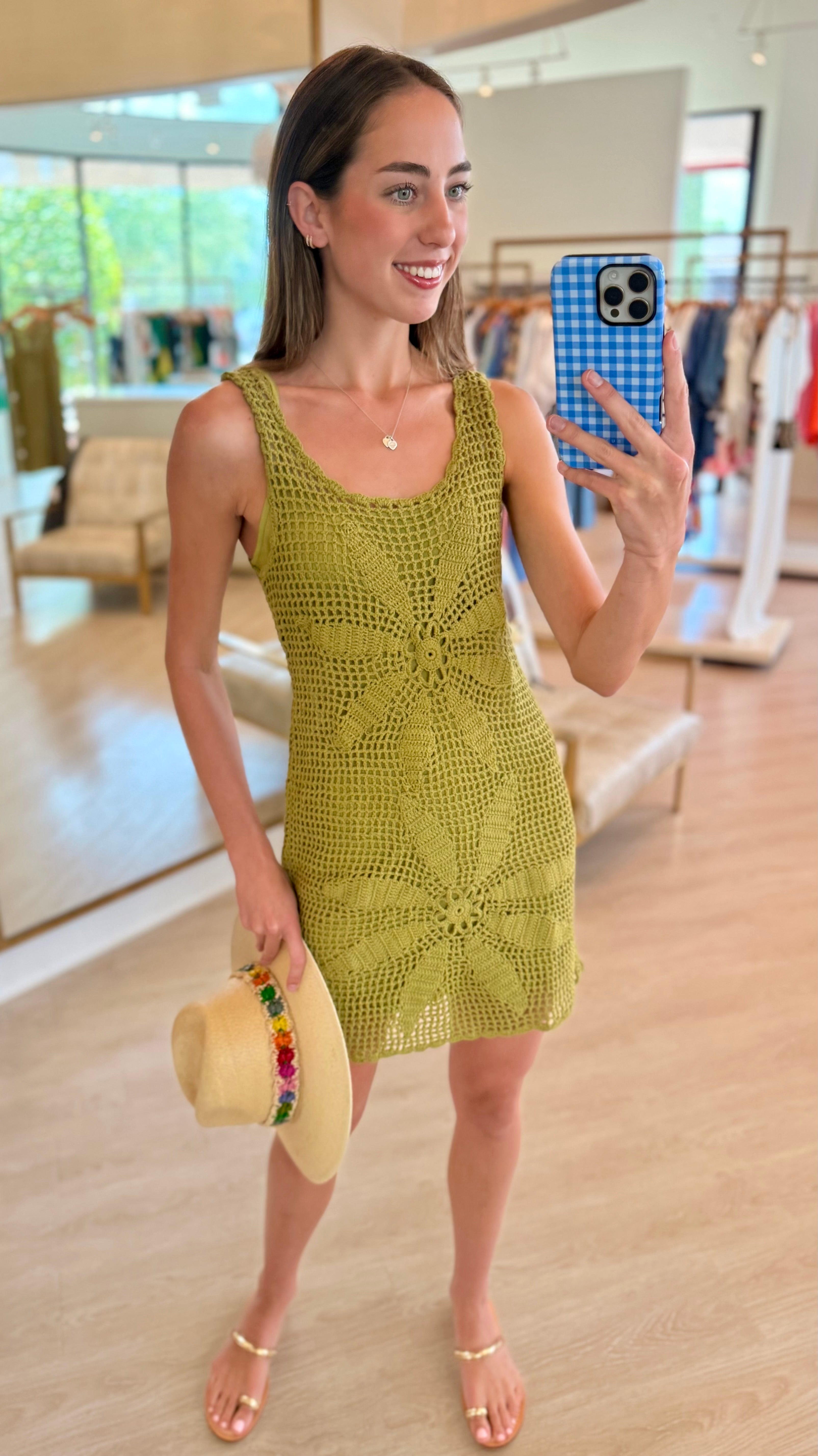 Cl202582 Crochet Mini Dress