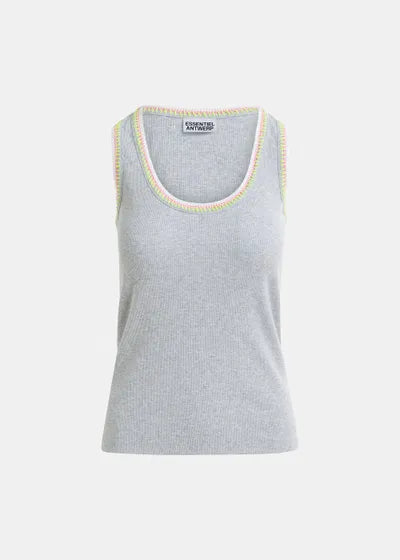 Esharcel Embroidered Grey Tank