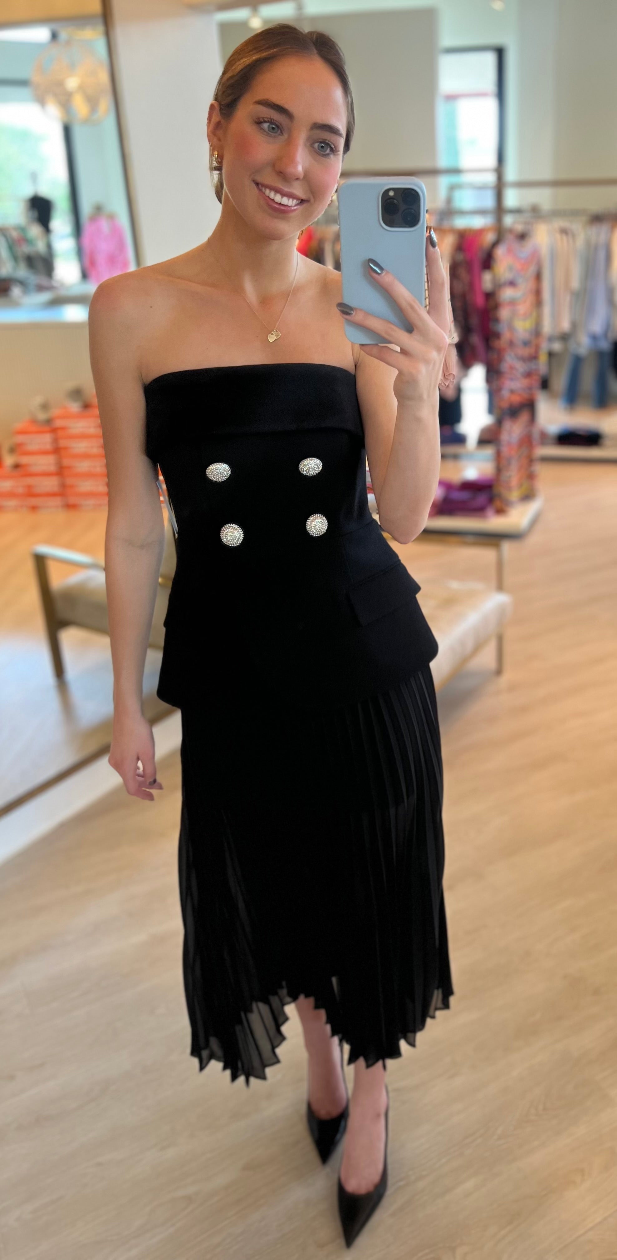 Re1871 Celia Strapless Midi Dress