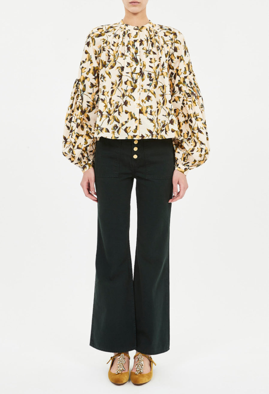 Ul0208 Cream Foliage Top