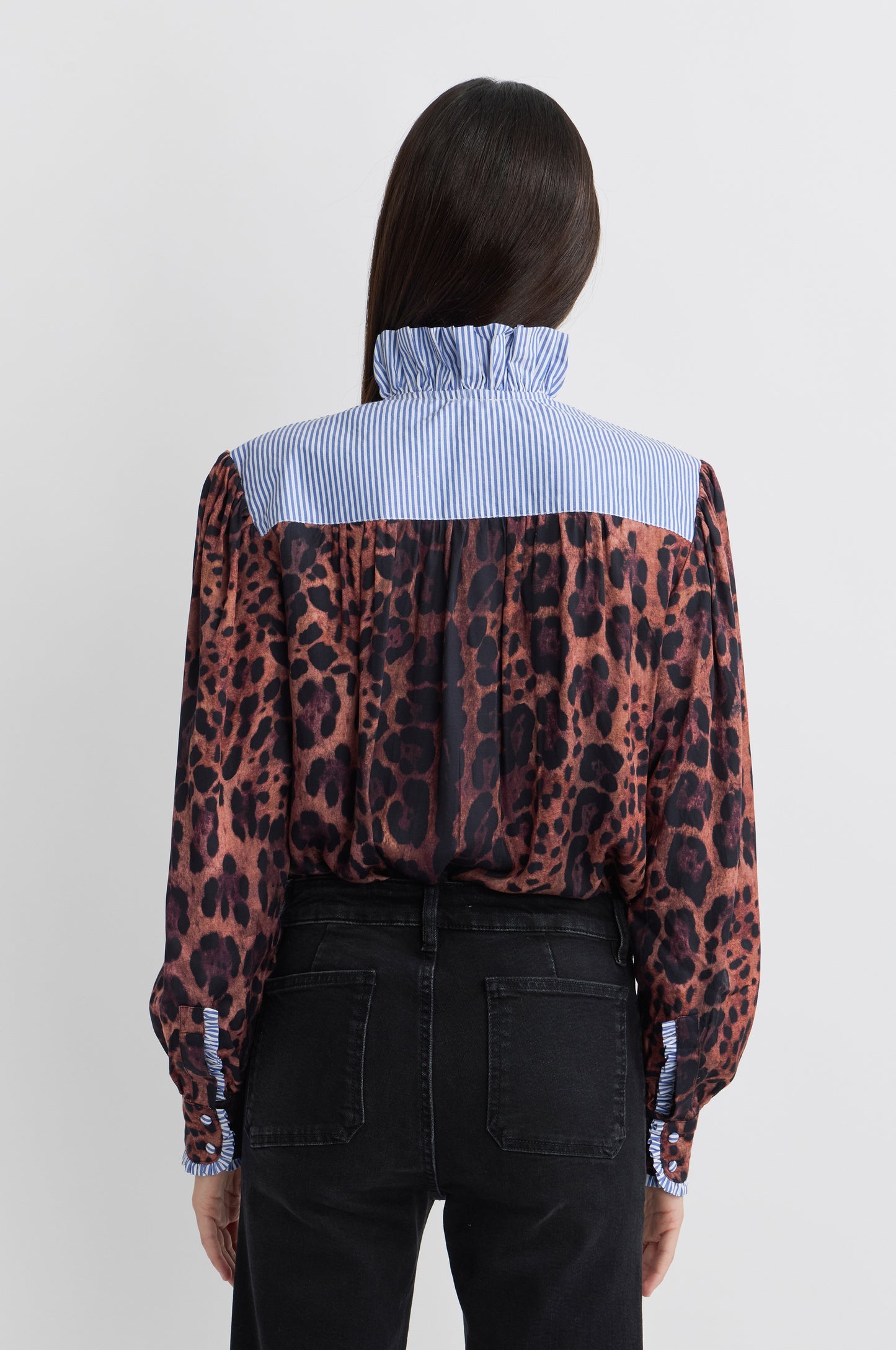 Mahvp Manoush Leopard Silk Top