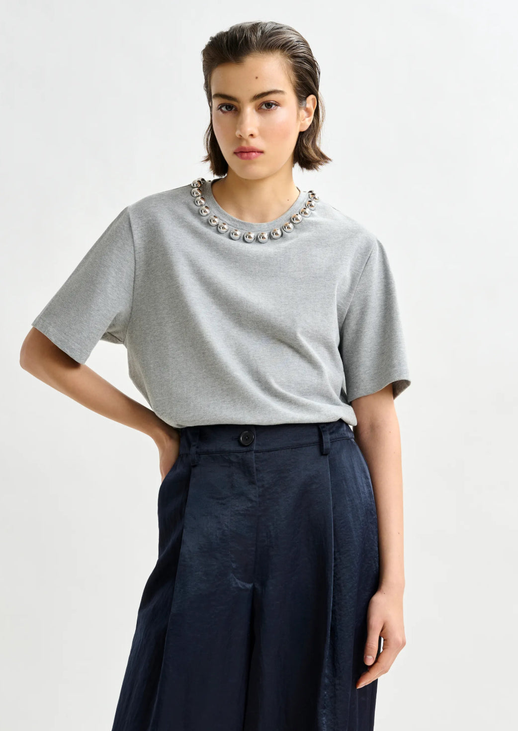 Esintenso Embellished Tshirt - Grey