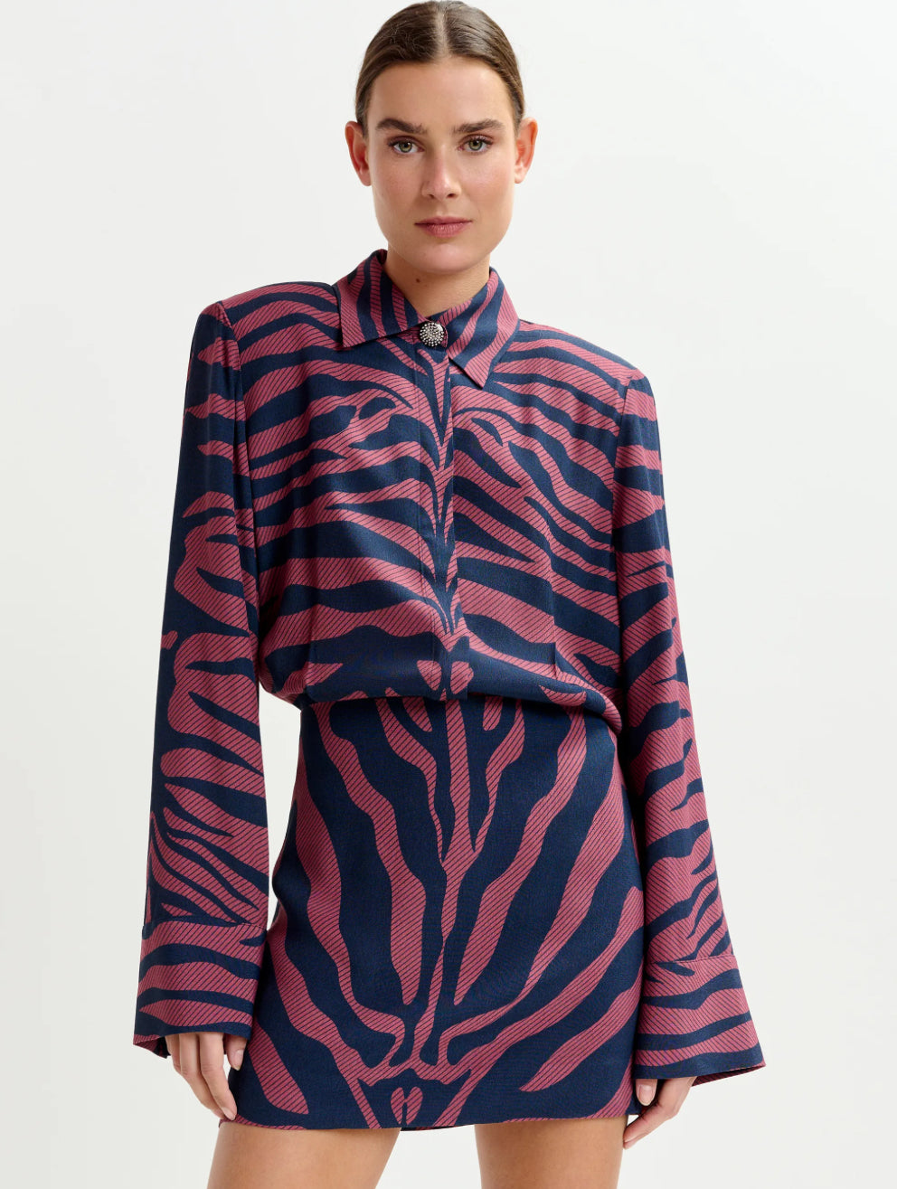 Esisnip Zebra Jacquard Dress