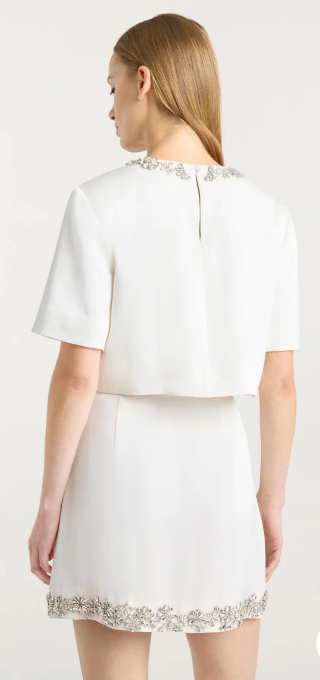 Cizs581831 Ivory Embellished Skirt