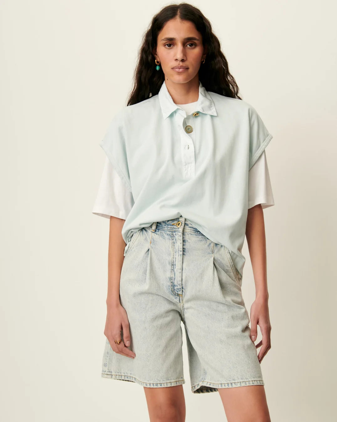 Se8011 Oversized Polo Shirt