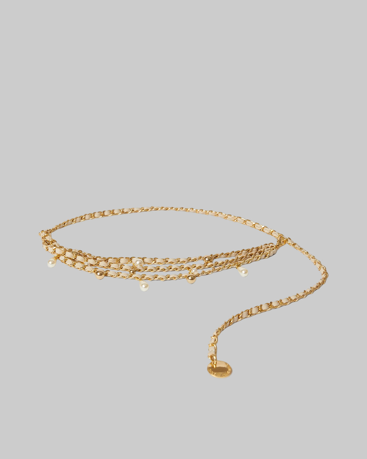 Bebw132 Madelyn Charm Chain Belt - Bone