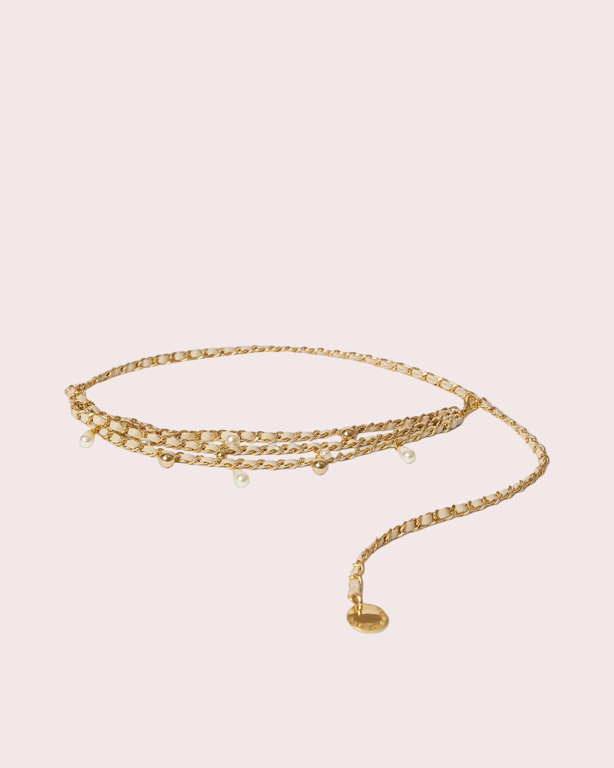 Bebw132 Madelyn Charm Chain Belt - Bone