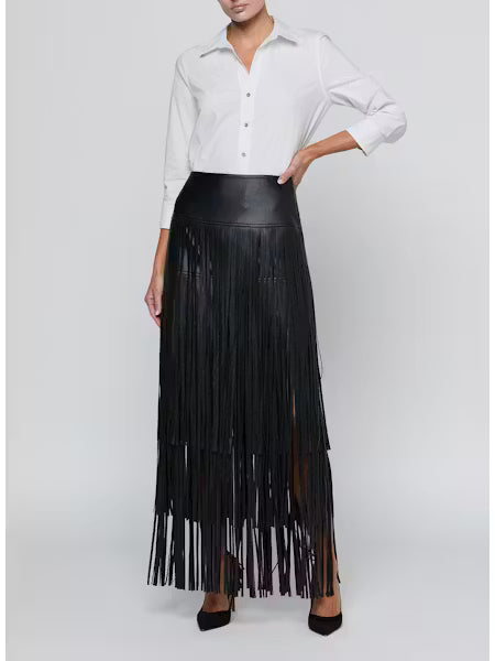 La3530 Fringe Maxi Skirt