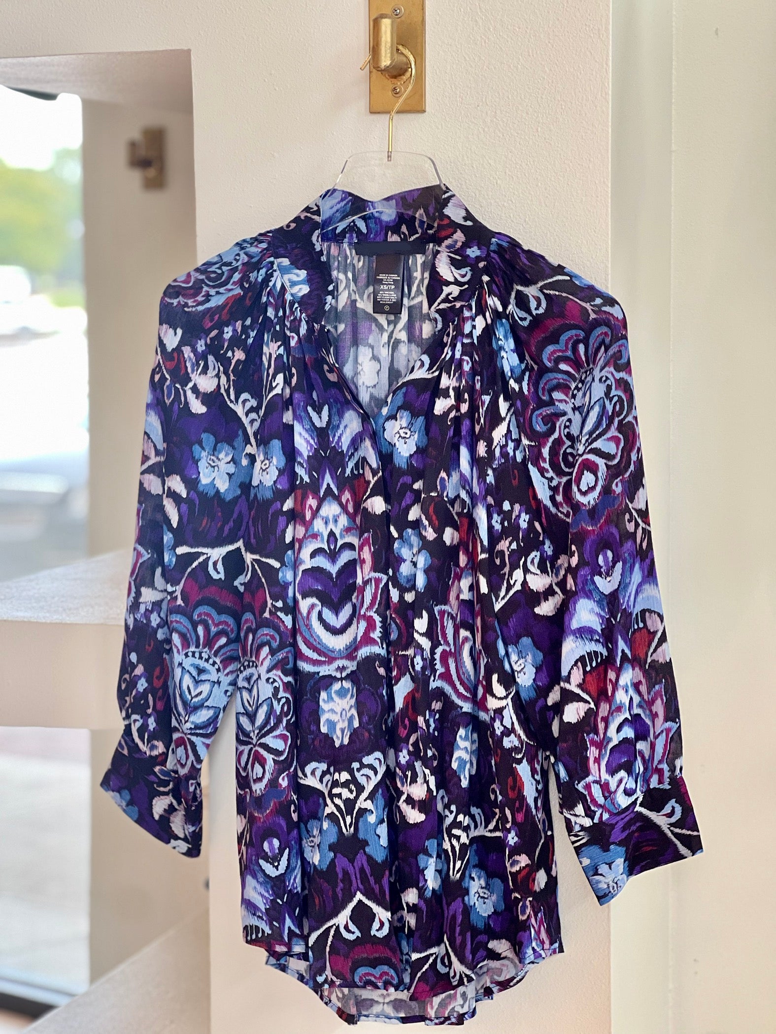 Sm24057 Smythe Plum Print Blouse