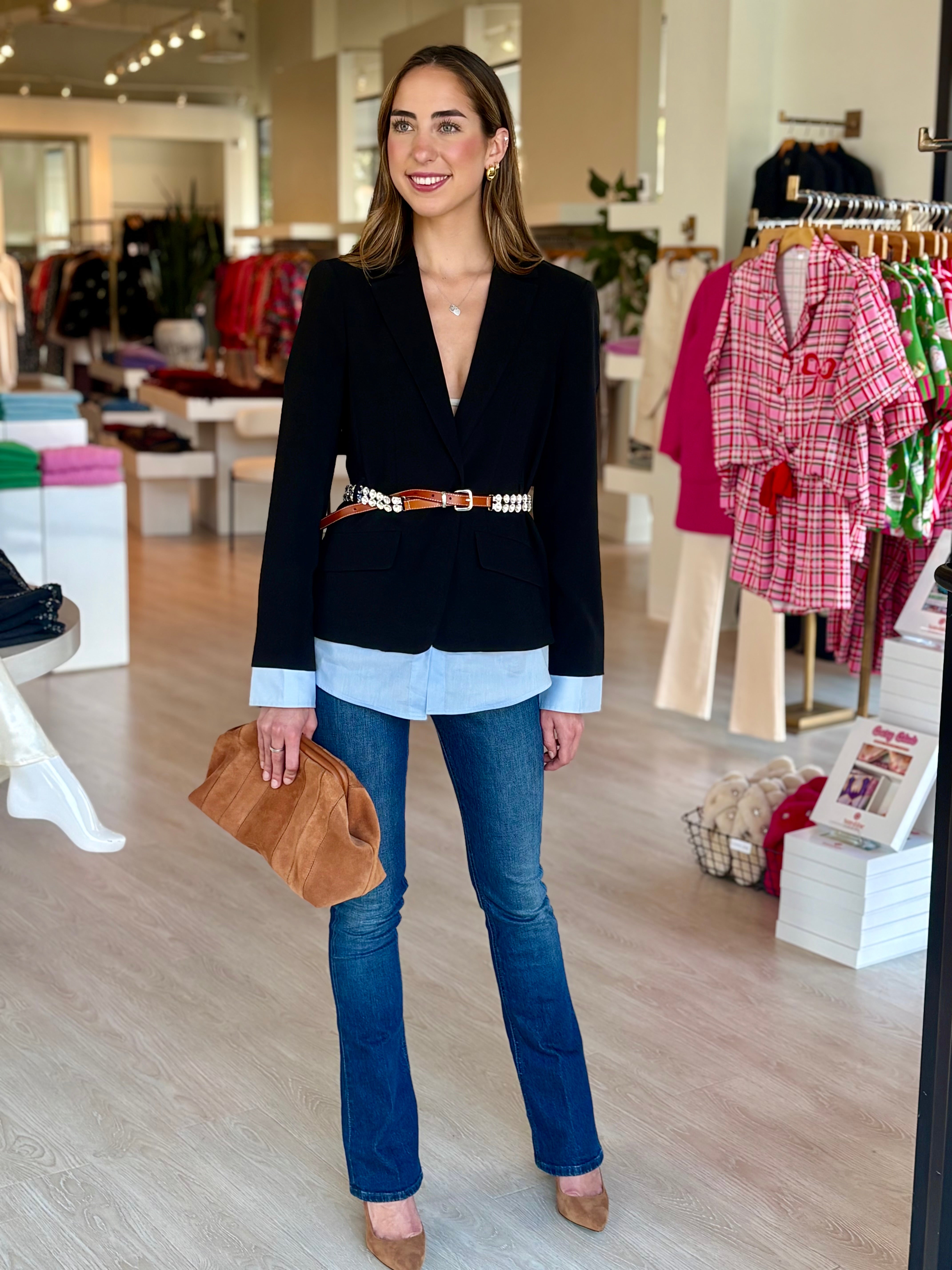 Ci1319 Belted Layered Jacket