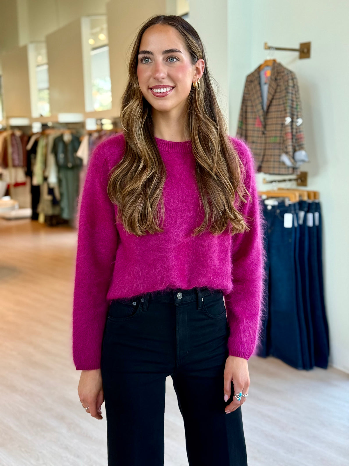 Cat09 Fuchsia Brushed Cashmere Sweater