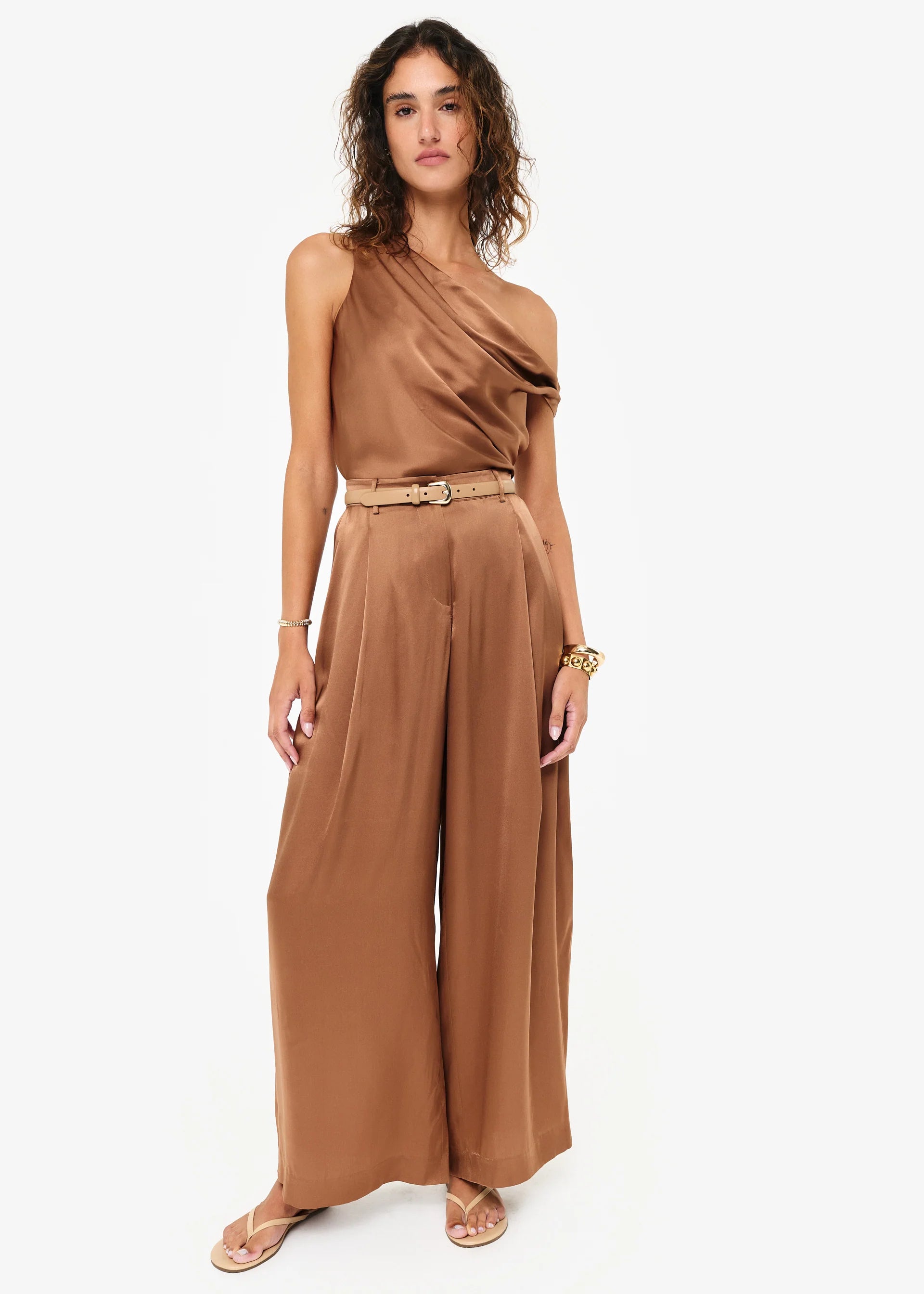Cat12 Silk Off Shoulder Top