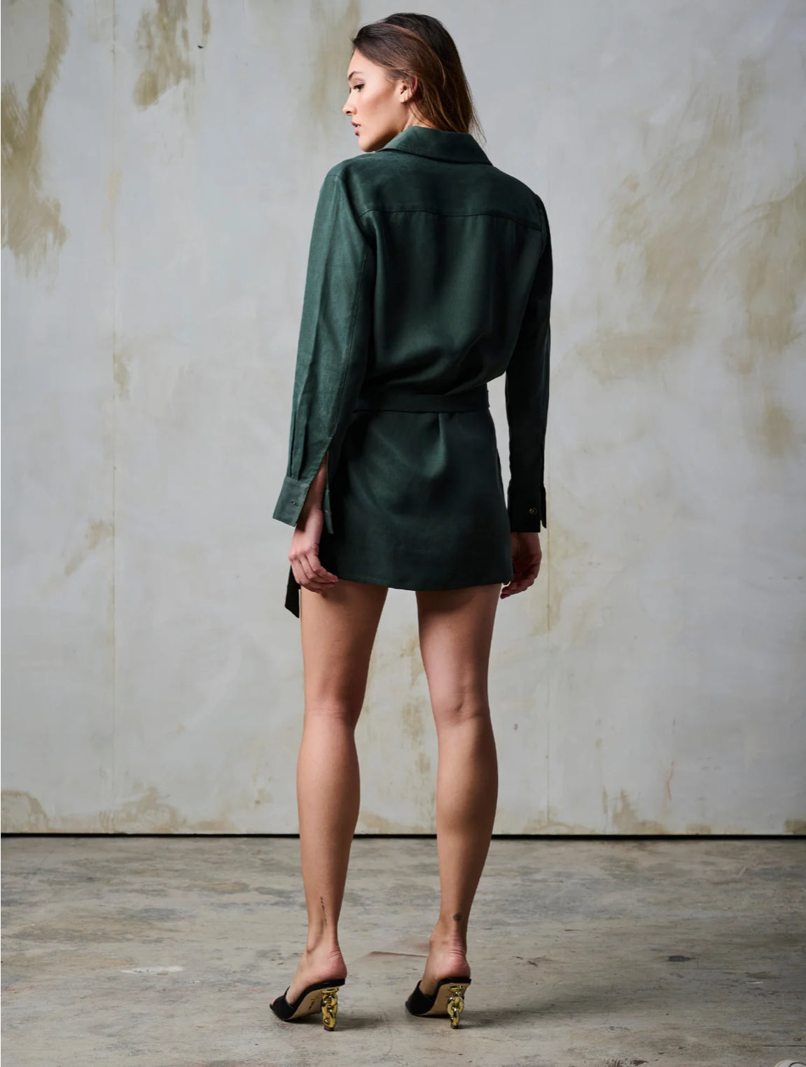 Hed019 Forest Green Wrap Dress