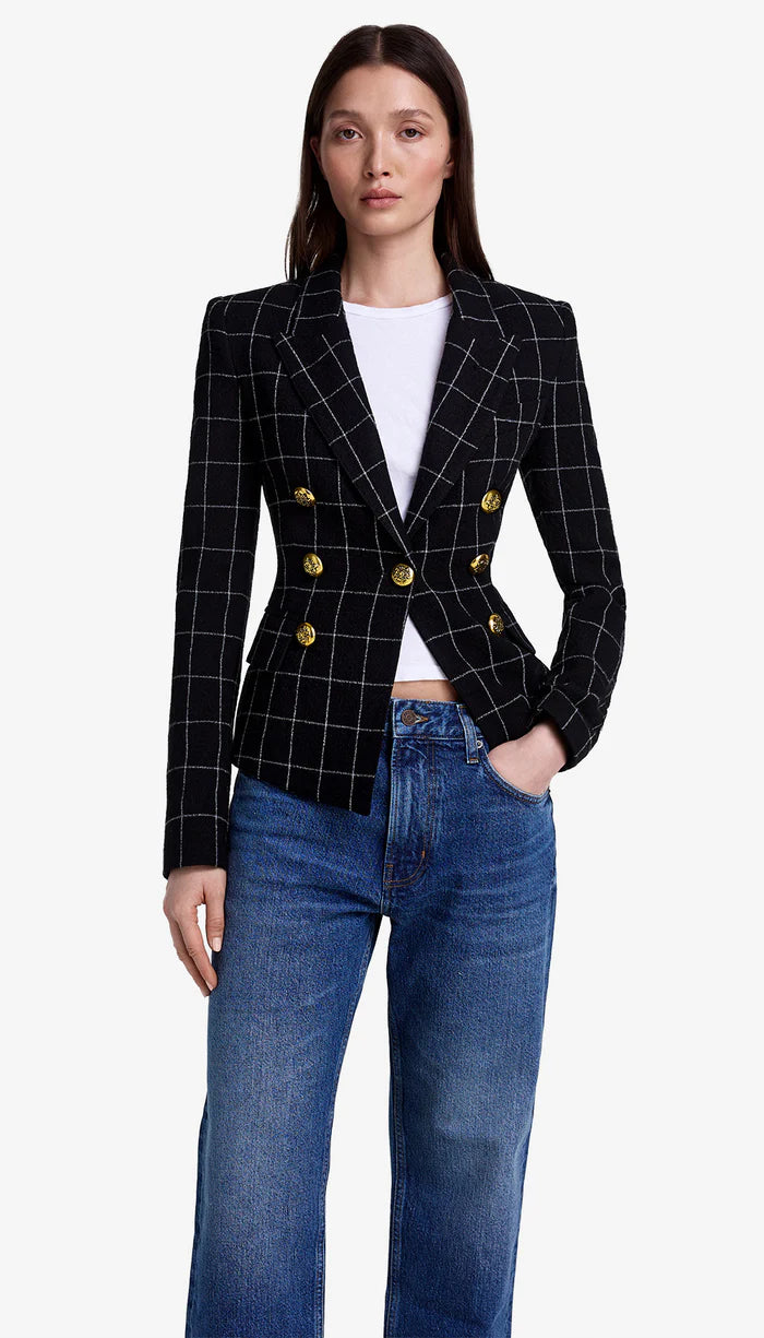 Sm25110 Black Grid Blazer