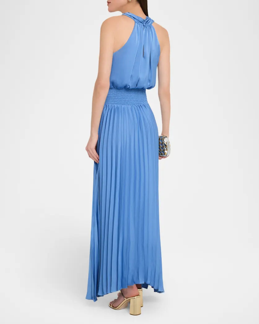 Raa3010 Blue Halter Maxi Dress