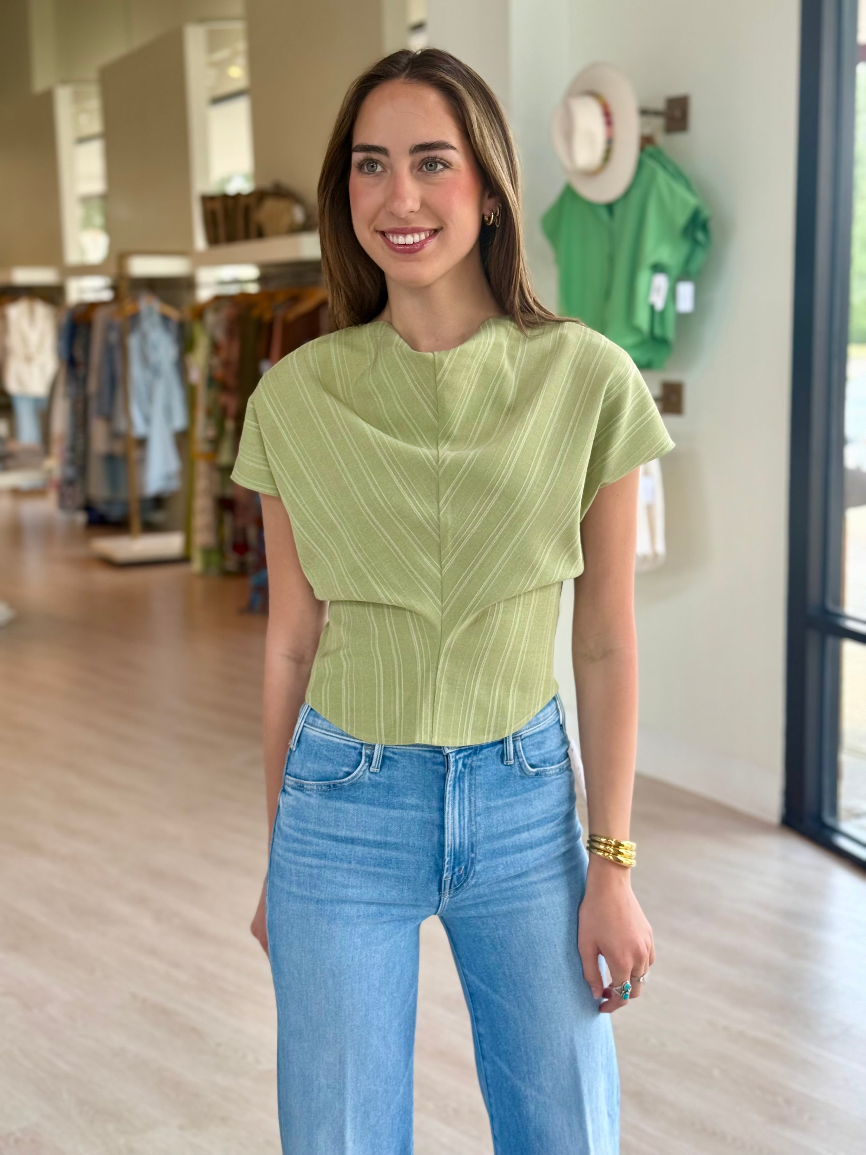 Cl1707 Celadon Sculptural Top