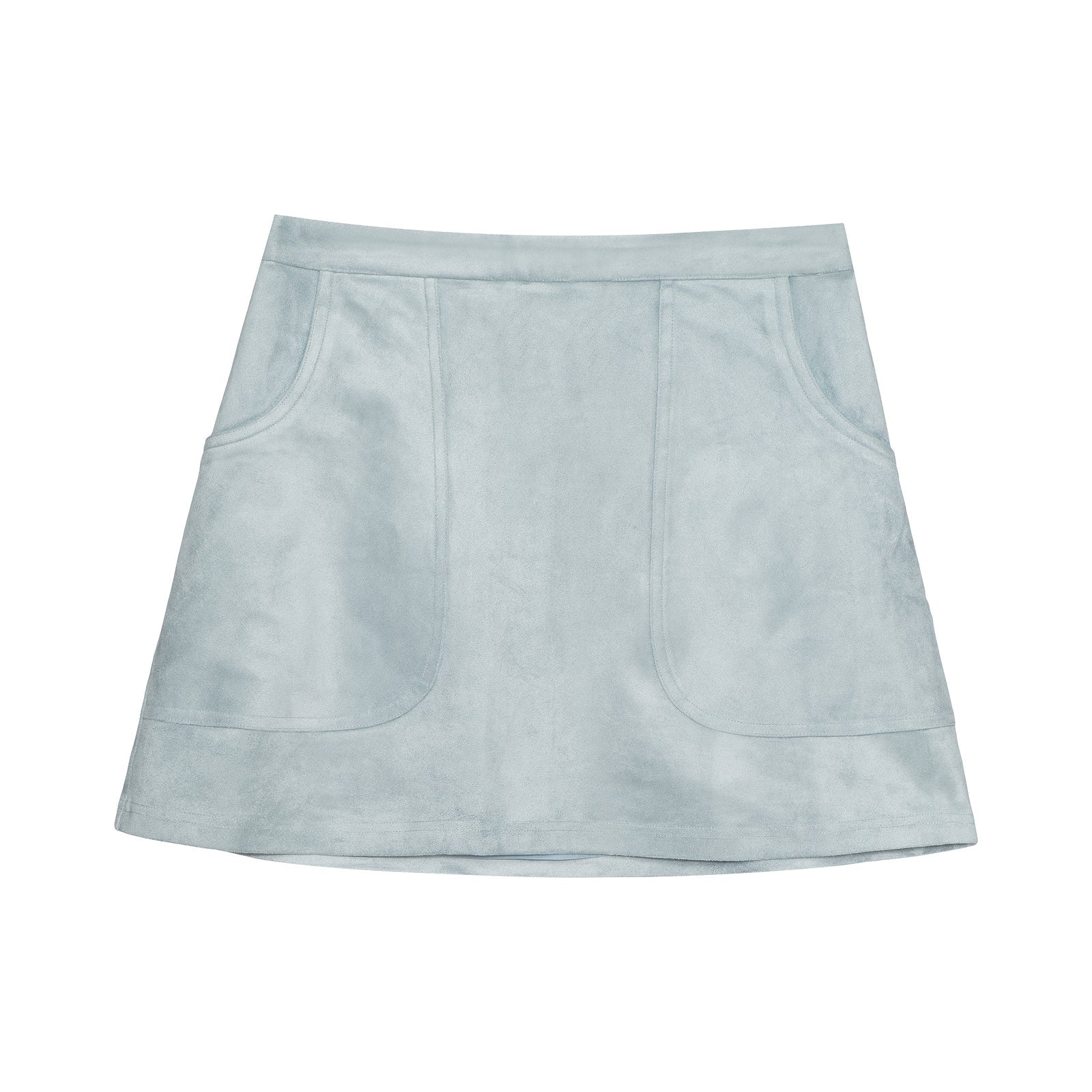 Su265 Ice Blue Suede Skirt