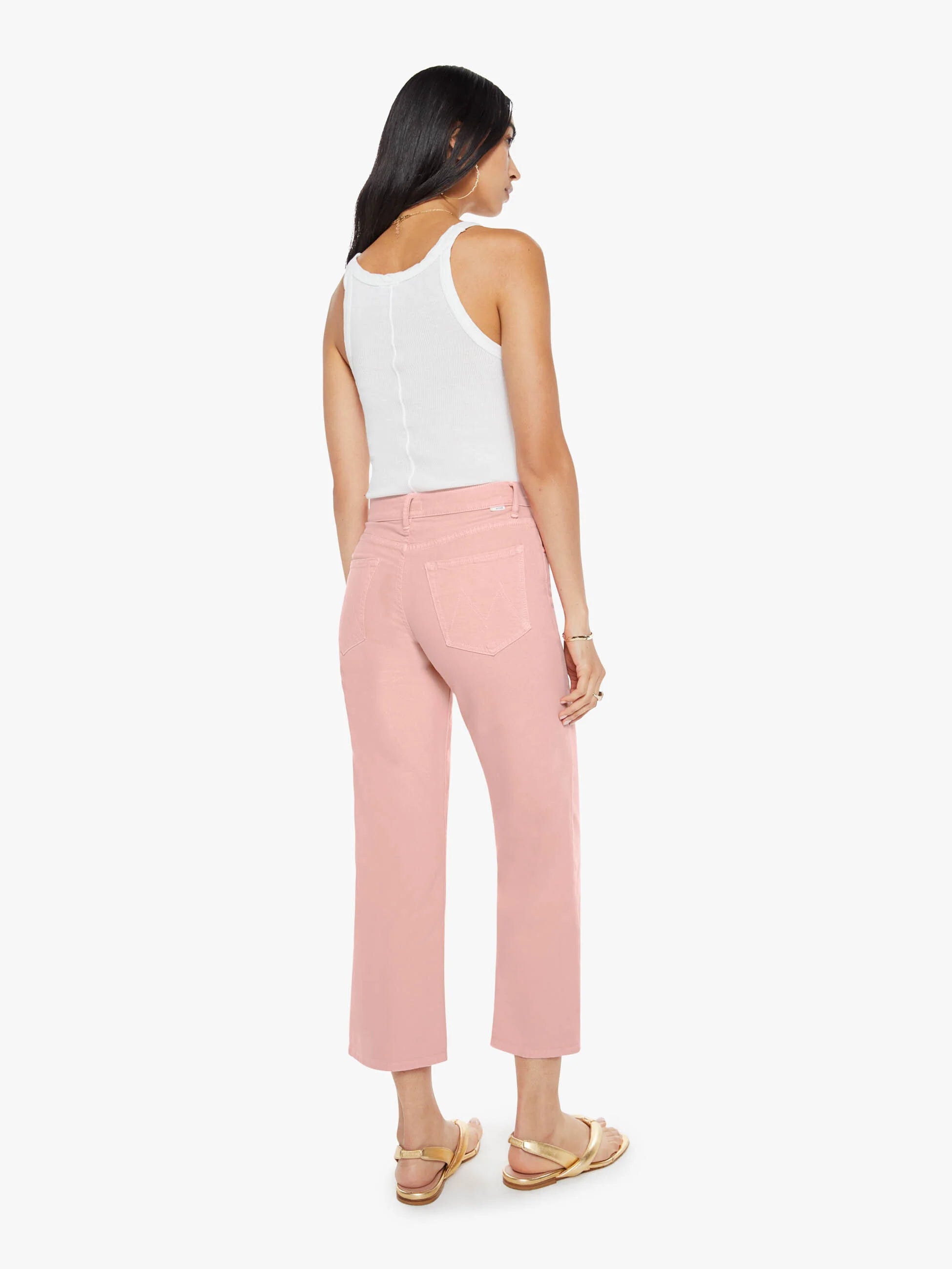 Mo11148 Mother Mid Rise Maven Ankle - Peach
