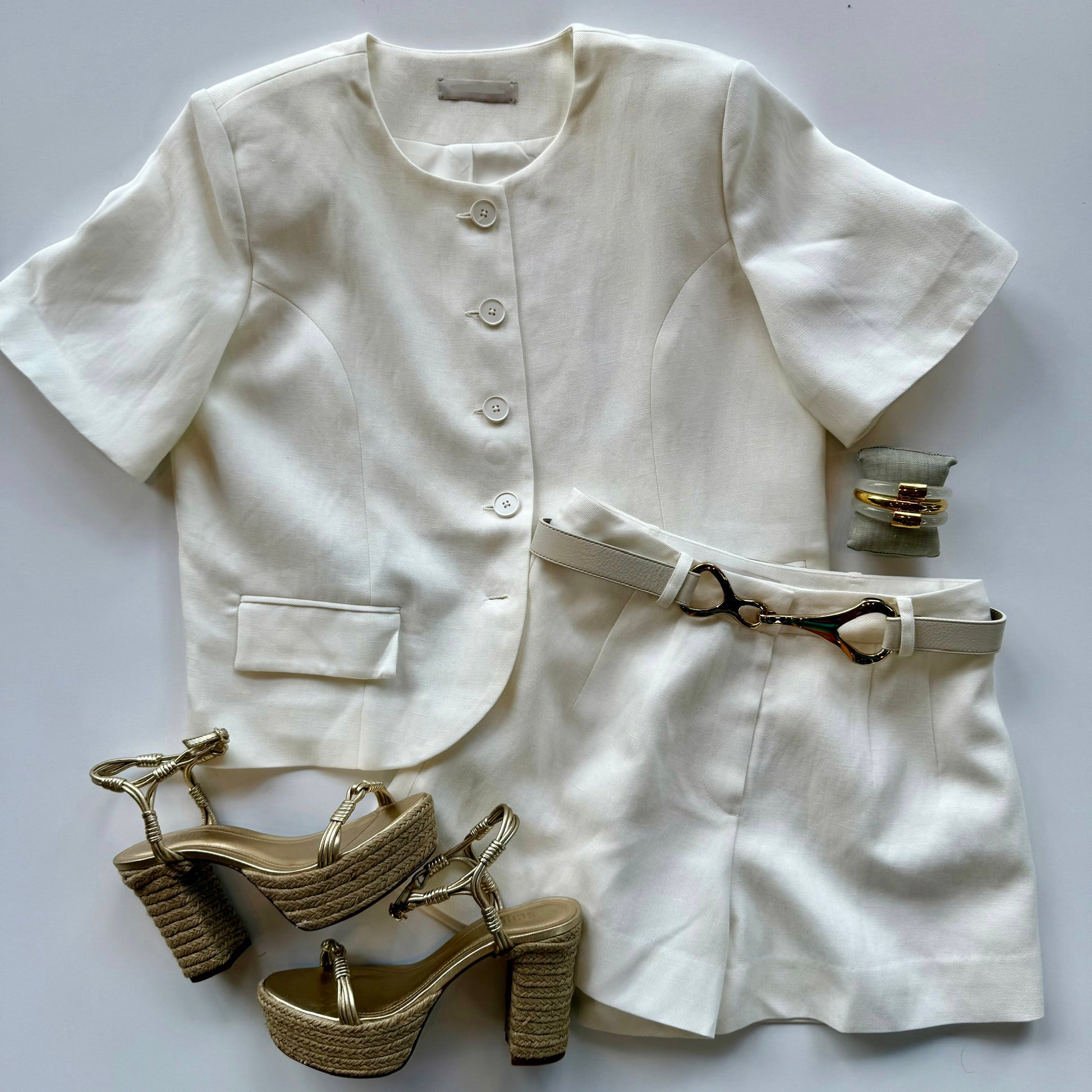 Fa4757 Off White Button Top