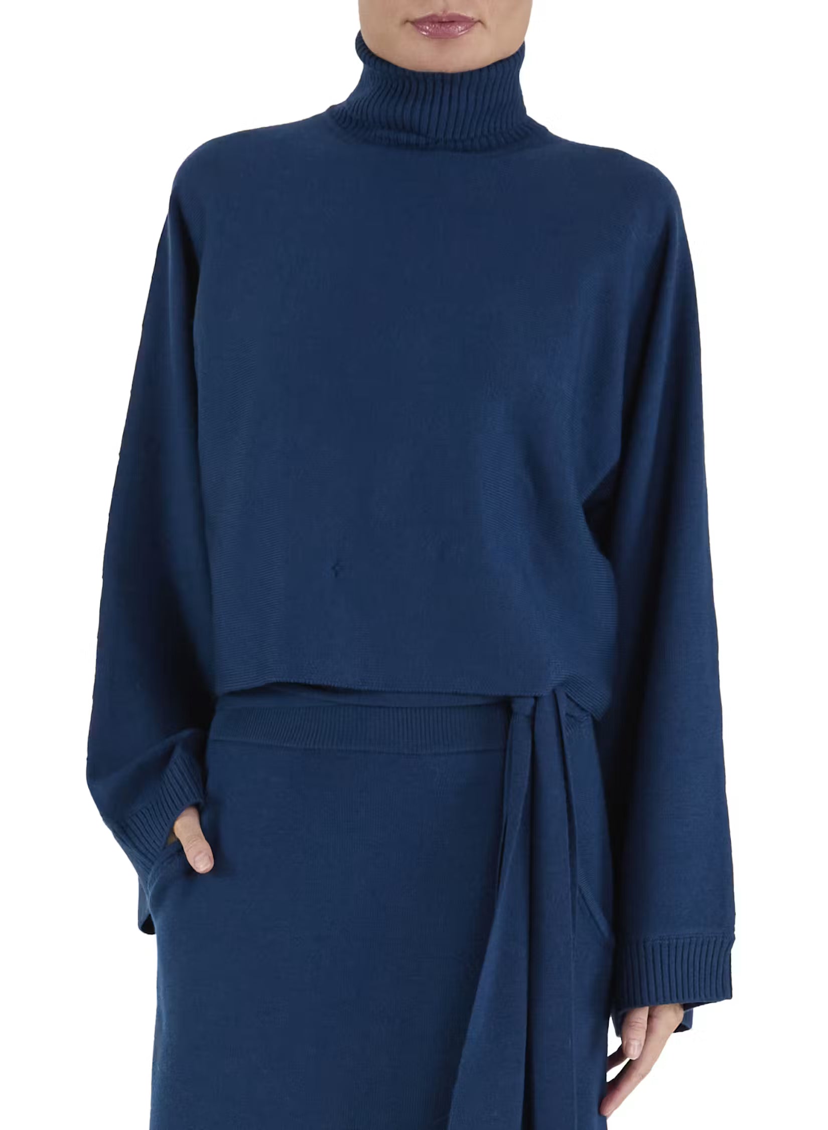 Ra7005 Teal Turtleneck Top