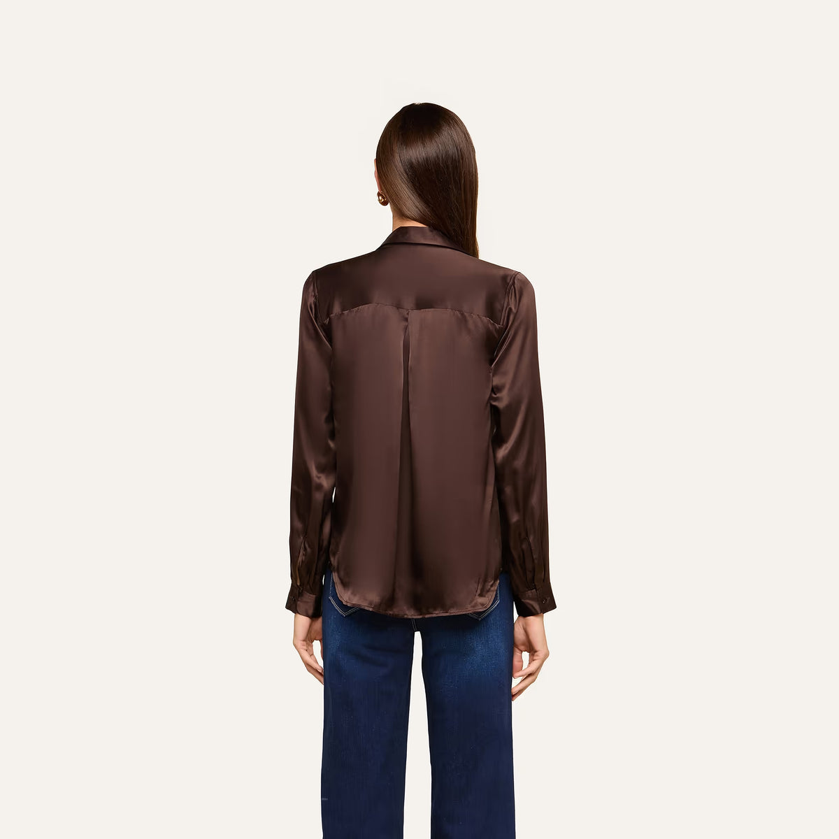 La40223 Chocolate Silk Blouse