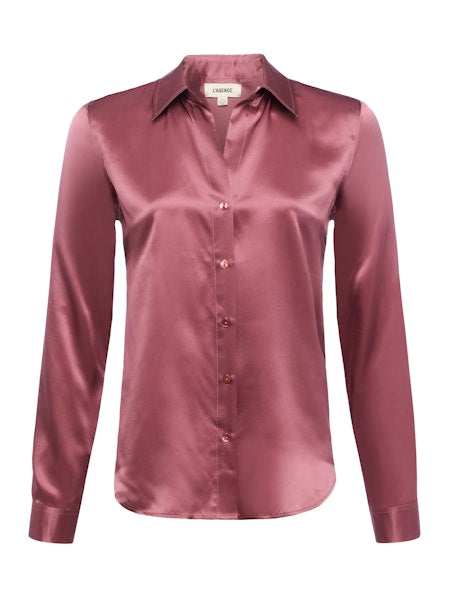 La40223 Dark Mauve Silk Blouse