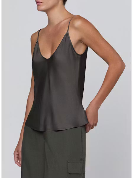 La40404 Ash Olive Silk Camisole
