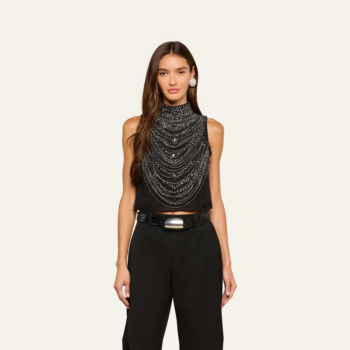 La40656 Draped Crystal Tank
