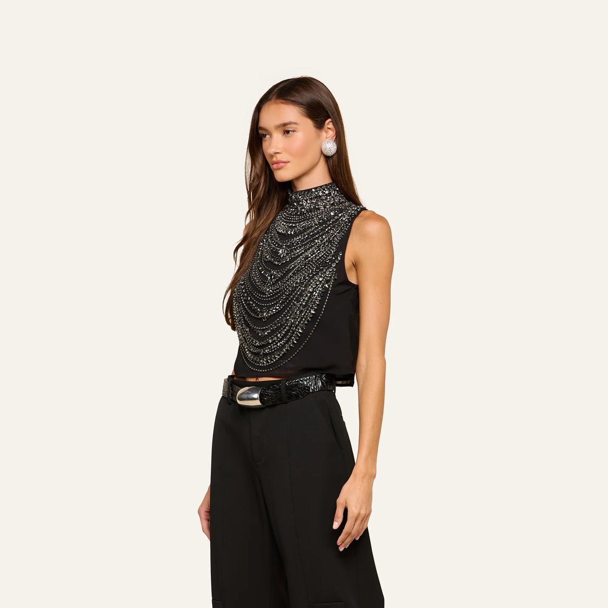 La40656 Draped Crystal Tank