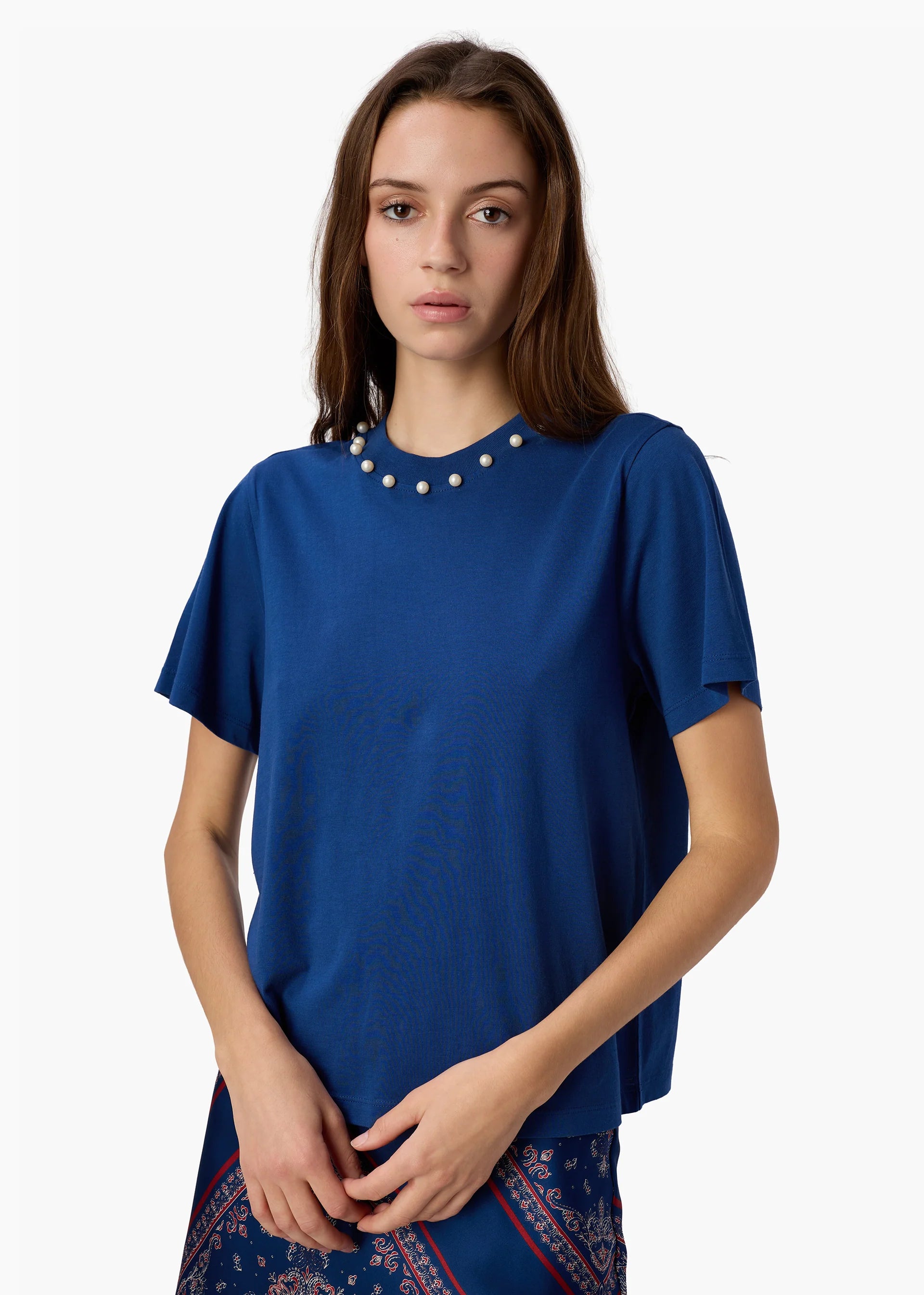 Cat03 Blue Embellished Tshirt