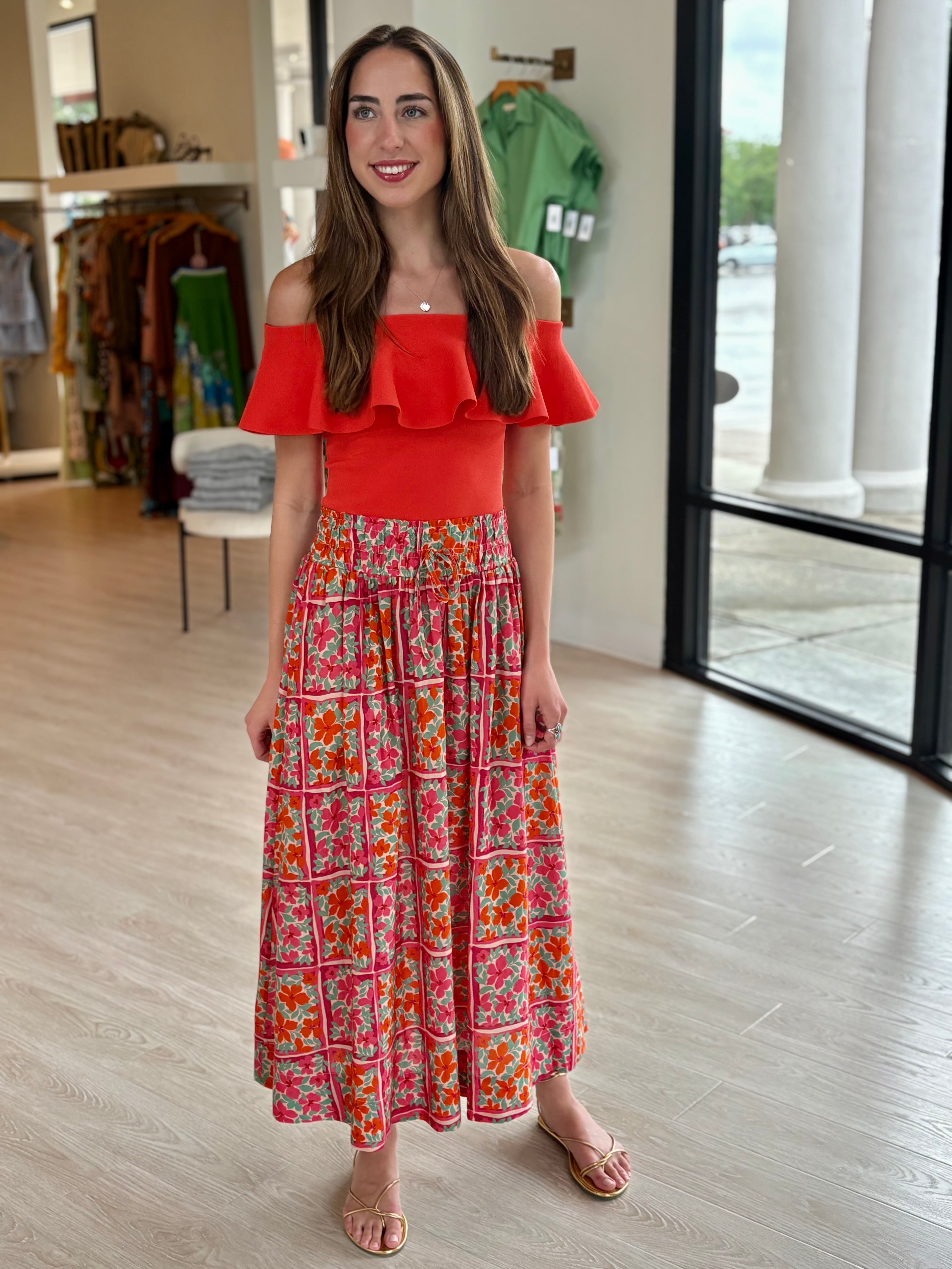 Ch115 Poppy Off Shoulder Top