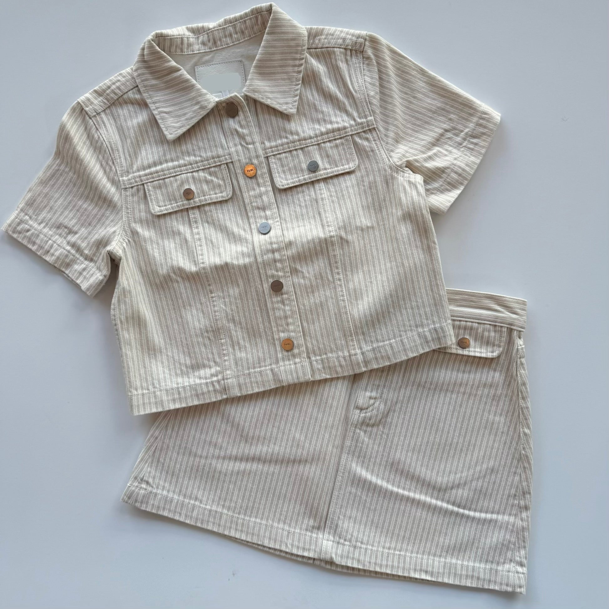 Pa084 Stripe Denim Jacket
