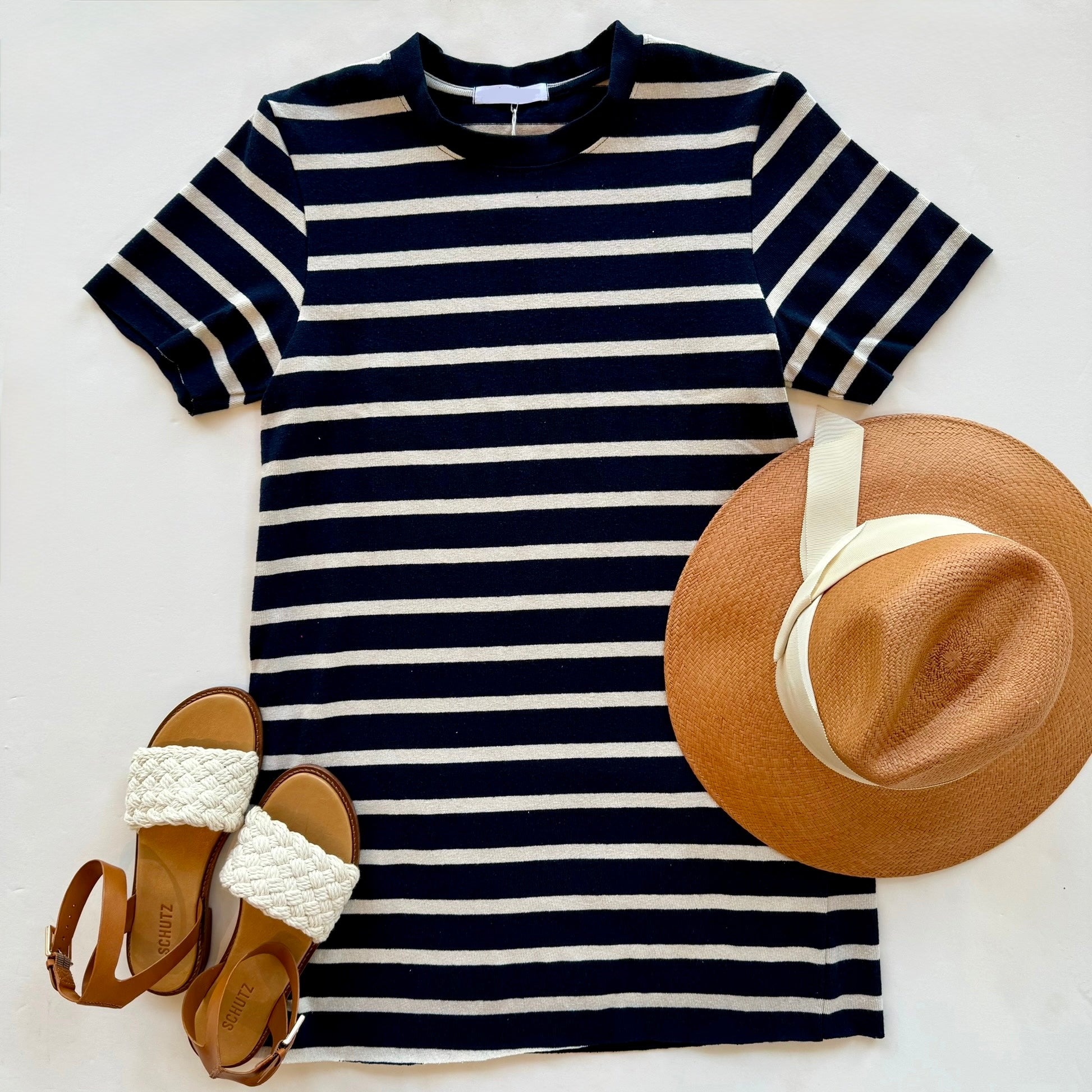 Ped29 Navy Stripe Tshirt Dress