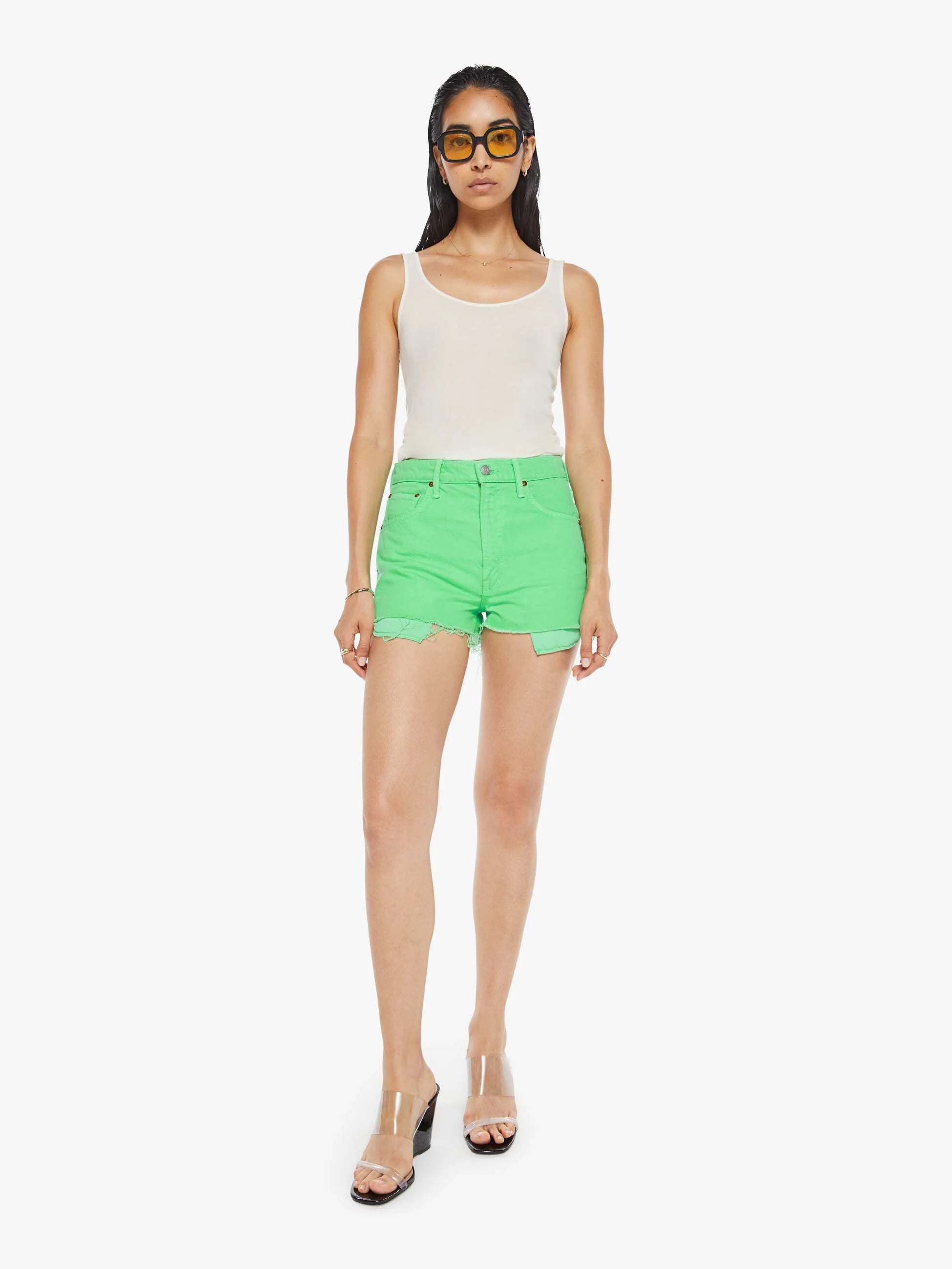 Mo1359 Mother Fun Dip Short - Summer Green