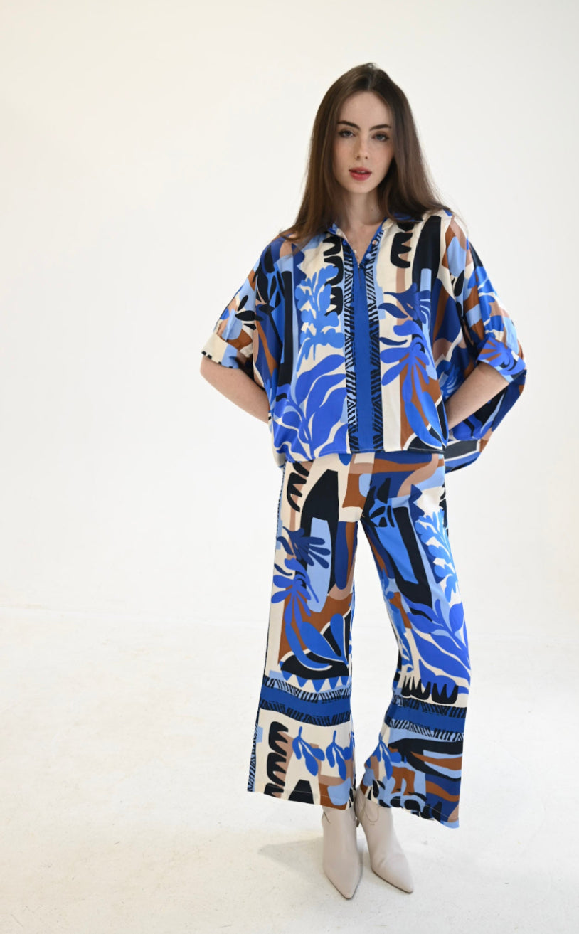 Ne628 Scarf Print Top