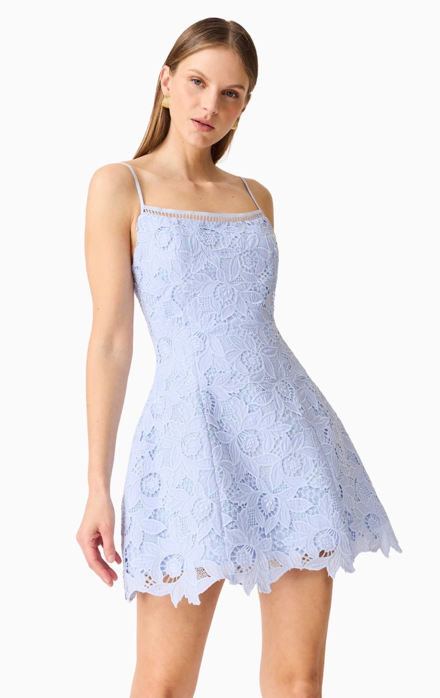 El2608 Blue Eyelet Dress