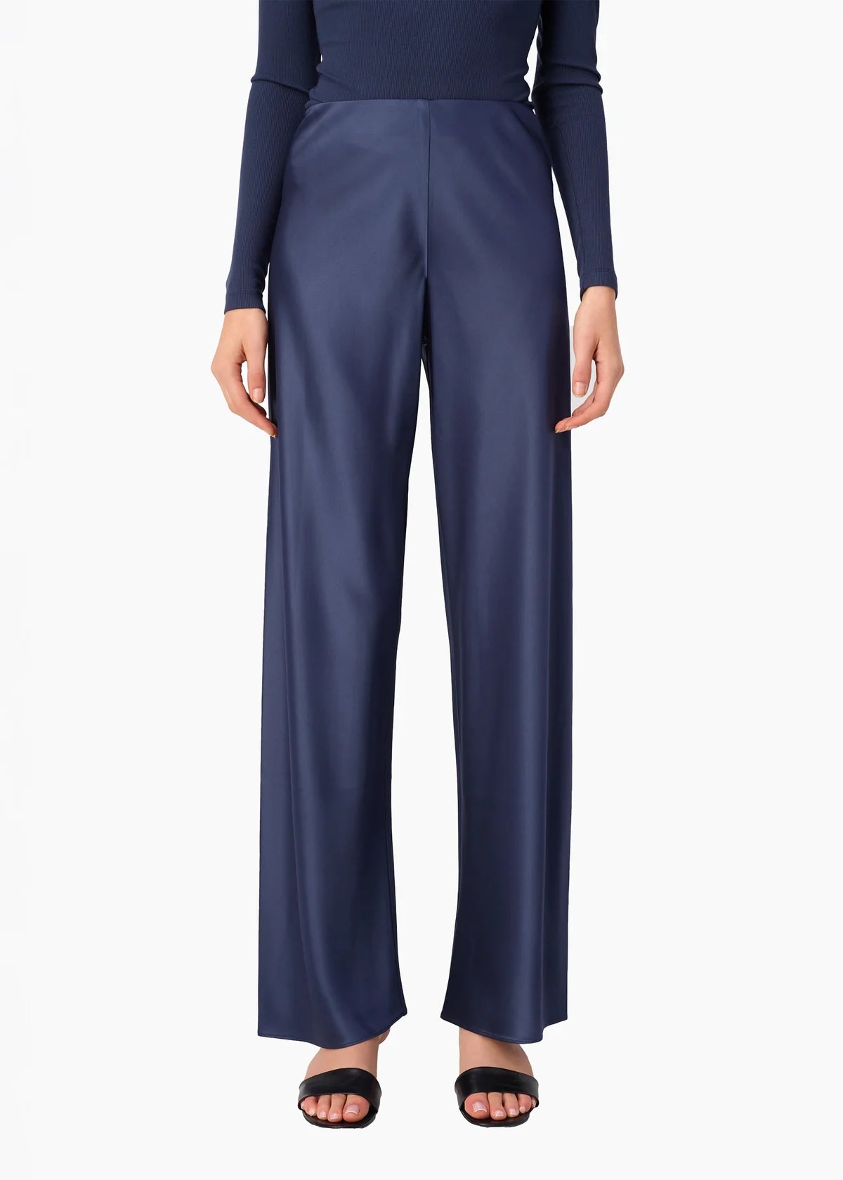 Cap01 Navy Silk Pants