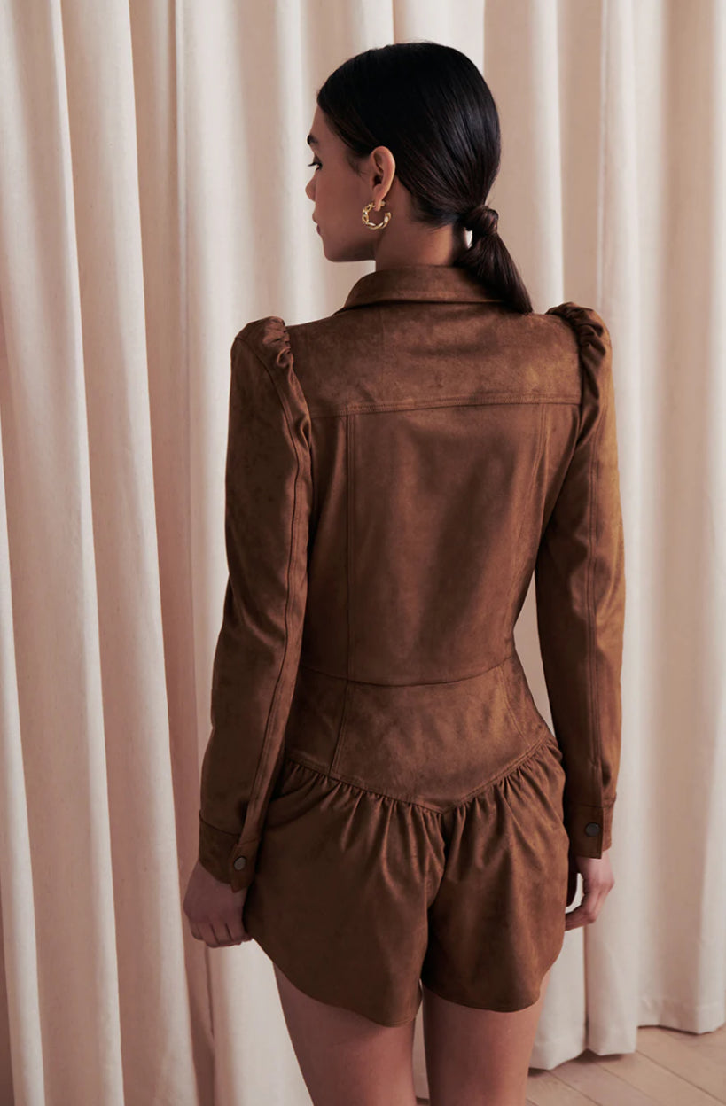 Sa1710 Faux Suede Romper
