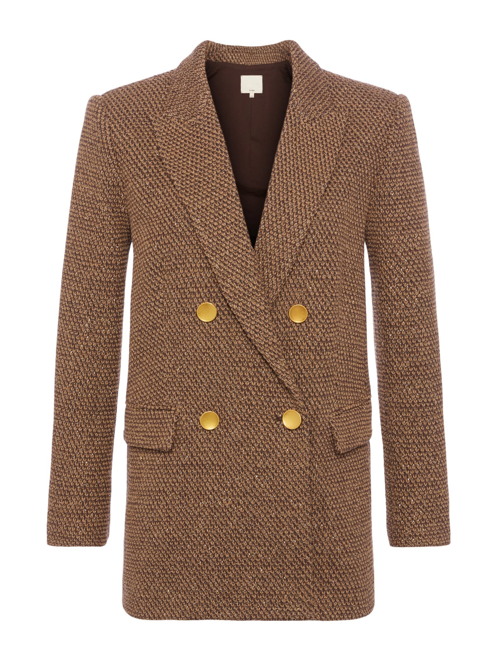 La1809 Bronze Knit Double Breasted Blazer