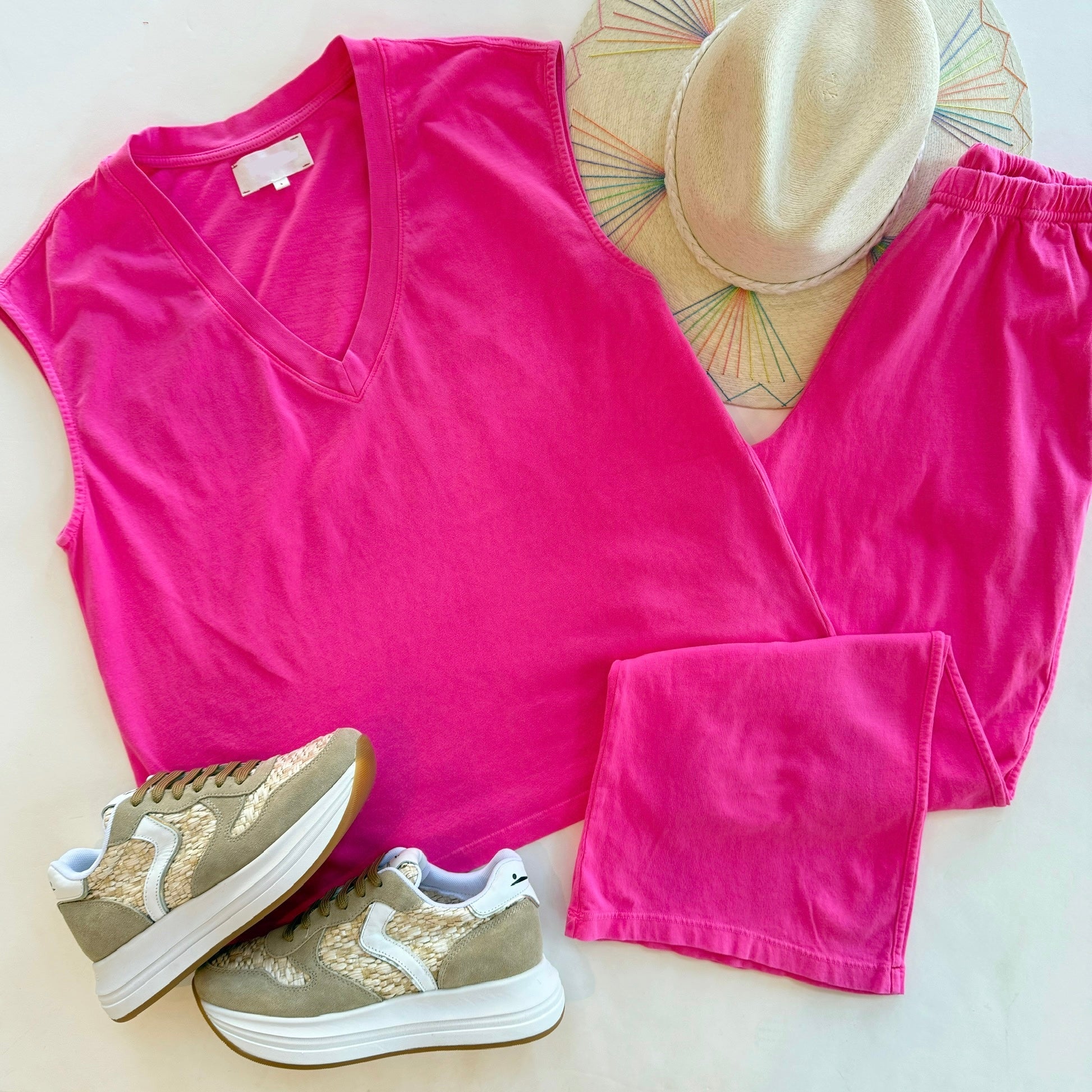 Xixkj007 Xirena Neon Pink Vneck Top