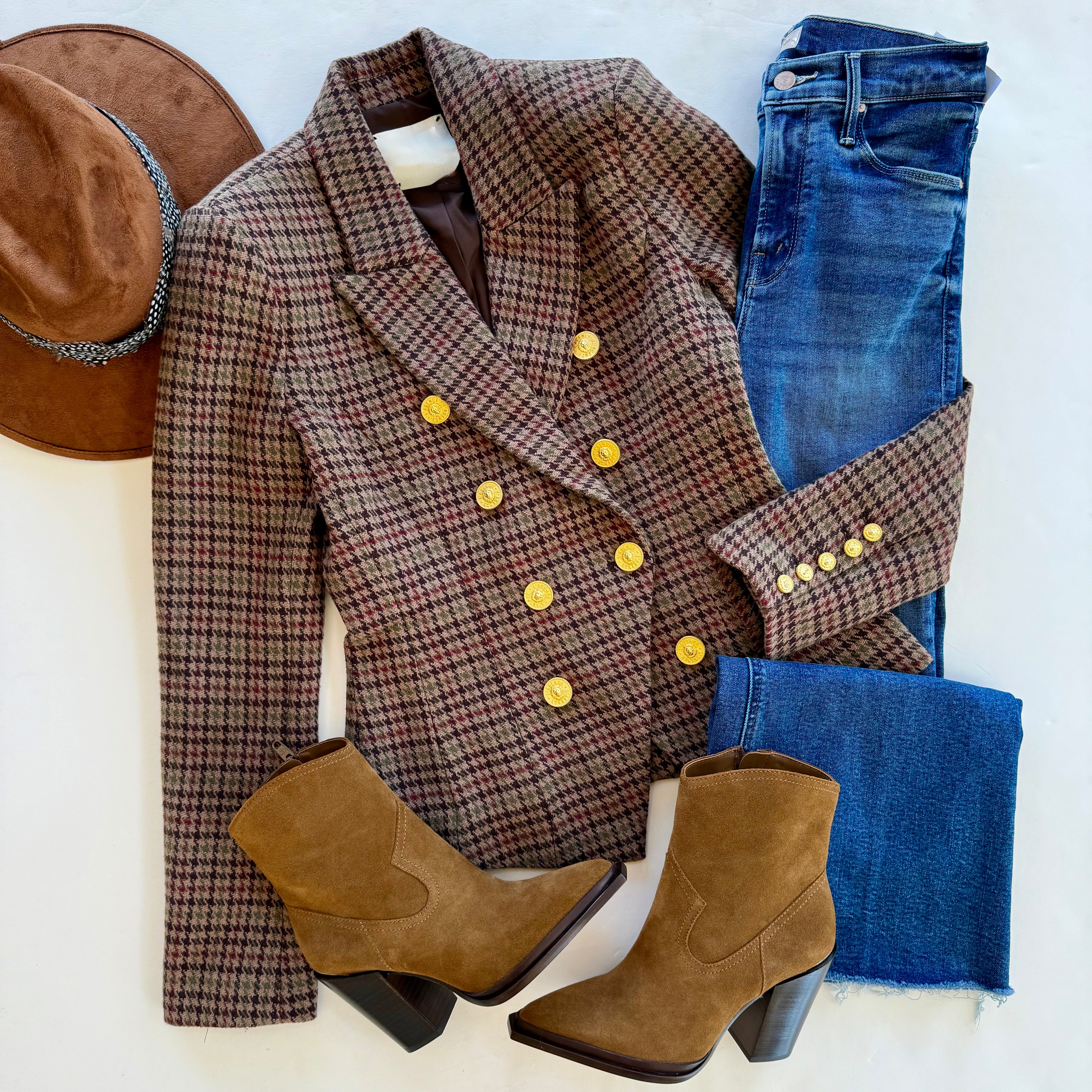 La1772 Houndstooth Blazer