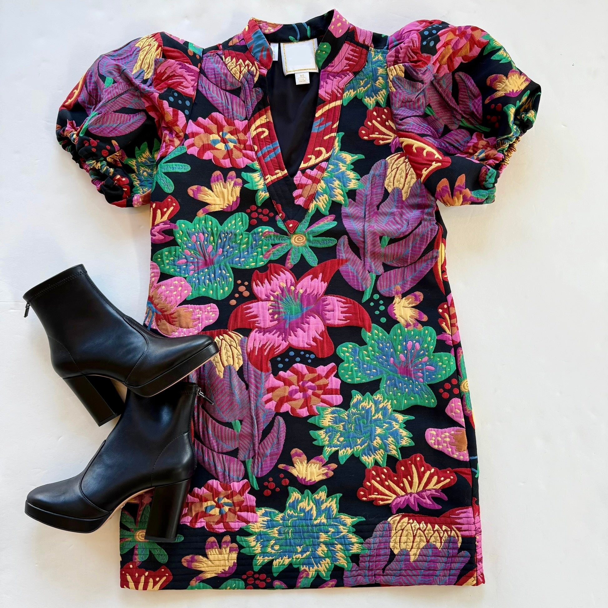 Em558 Midnight Jacquard Mini Dress