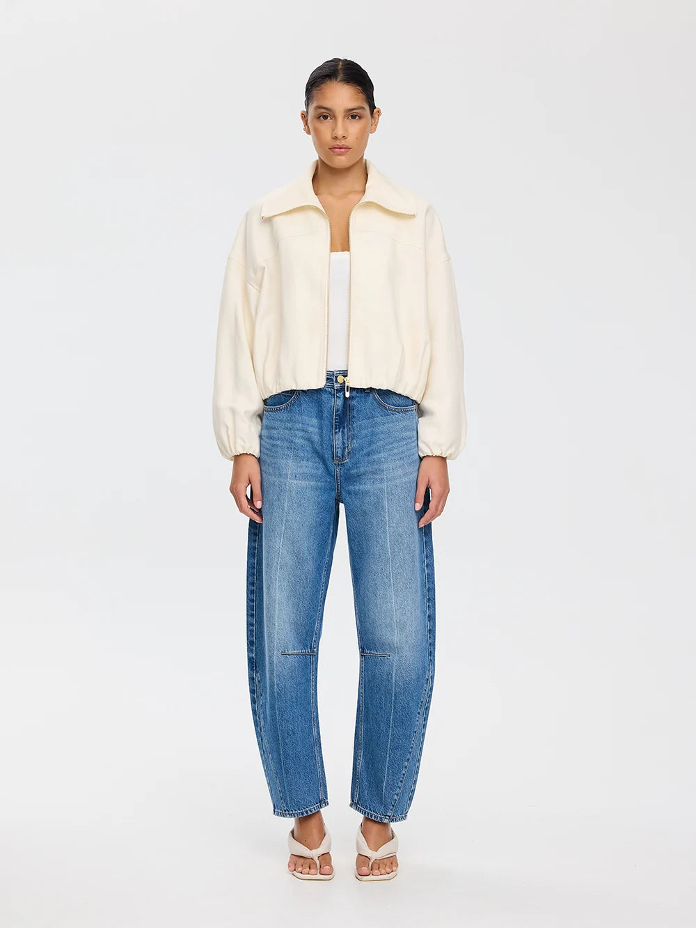 Ki471 Cream Cropped Jacket