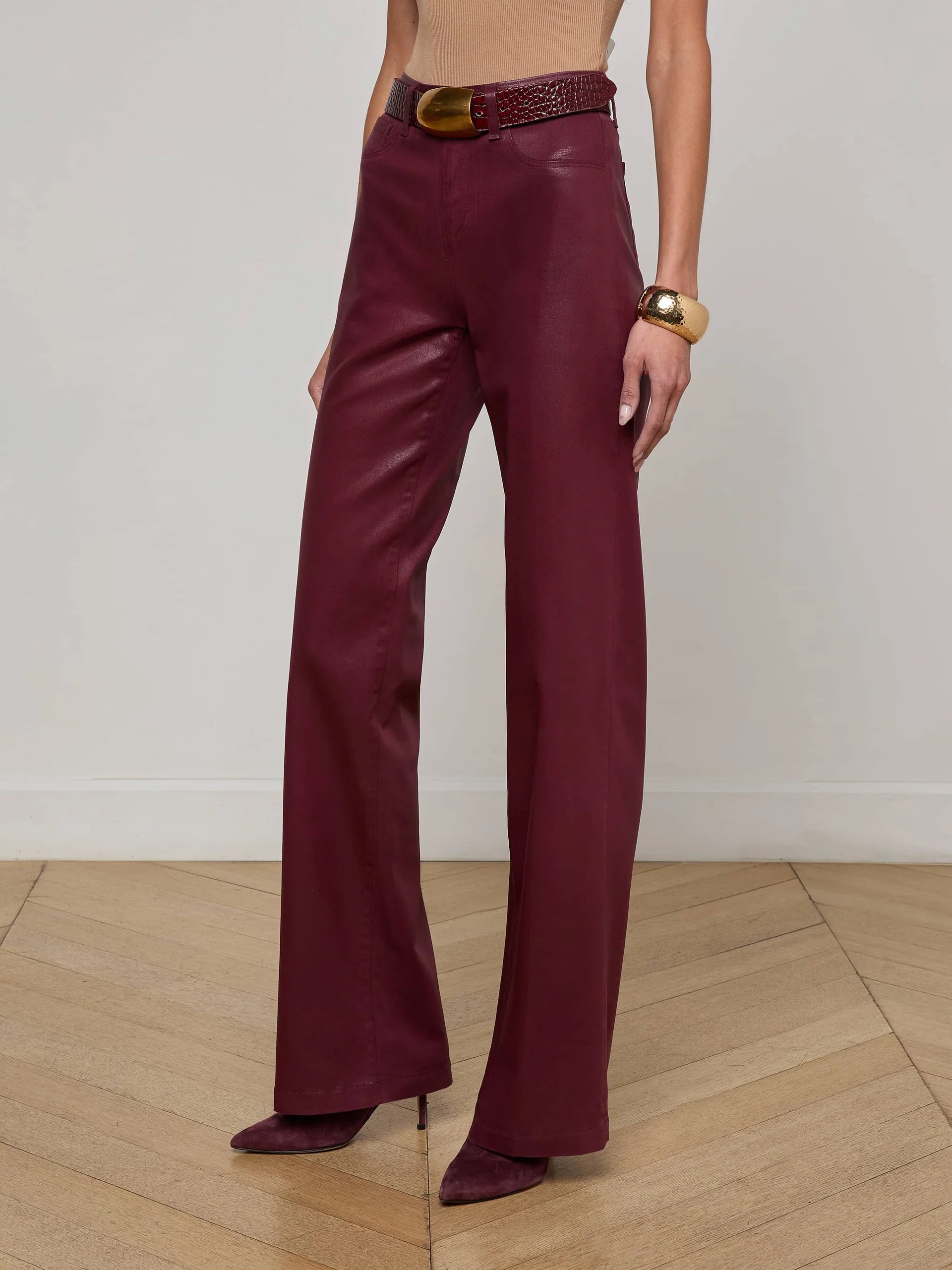 La2790 Clayton Wide Leg - Wine Coated