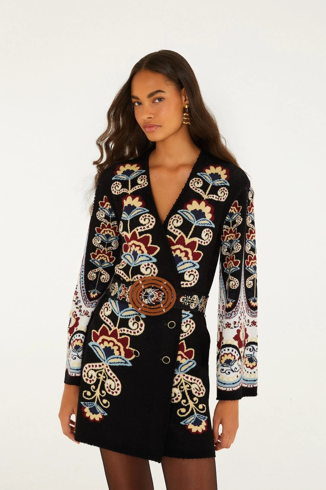 Fa360273 Winter Floral Knit Dress