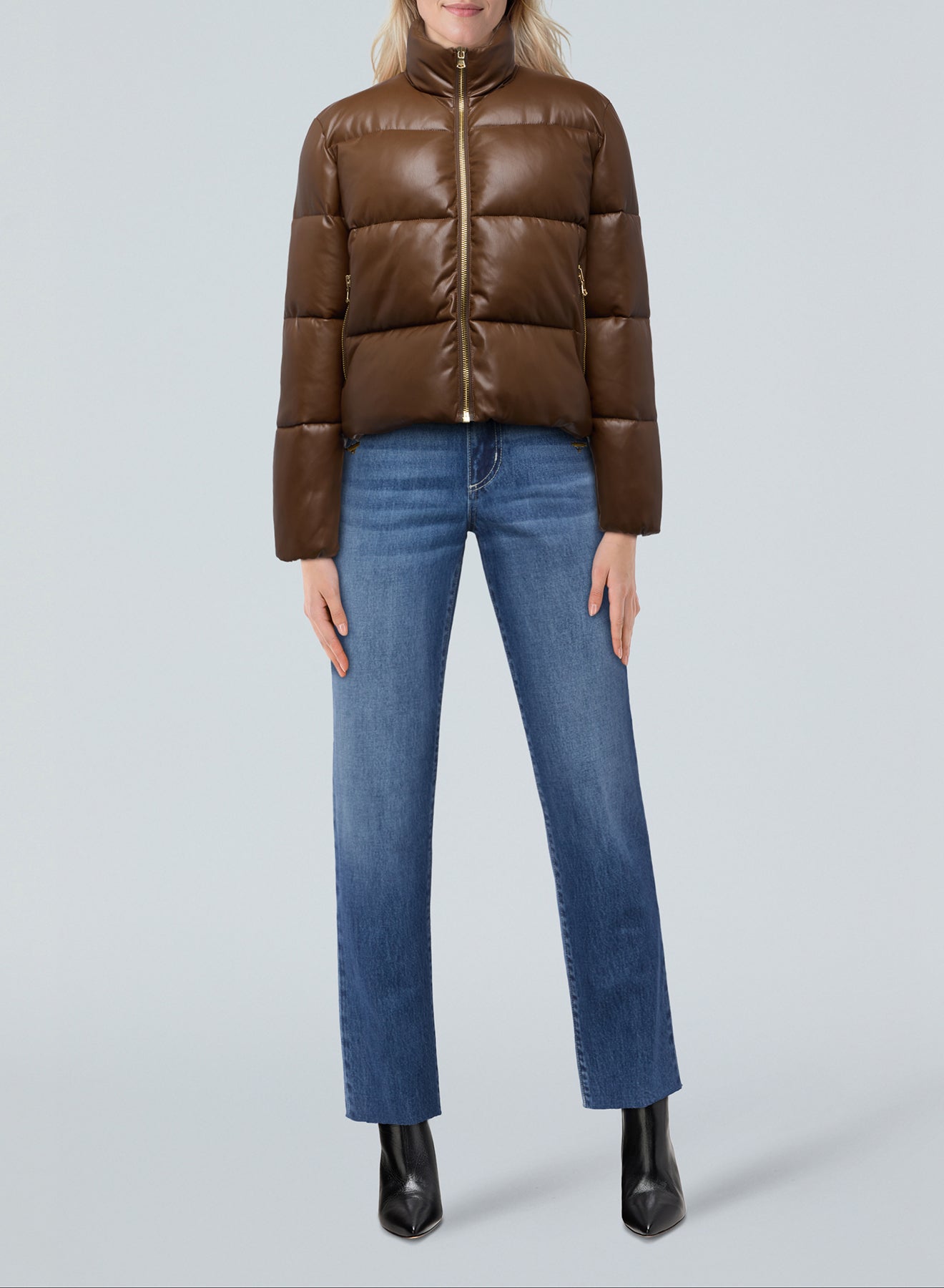 La1838 Brown Puffer Jacket
