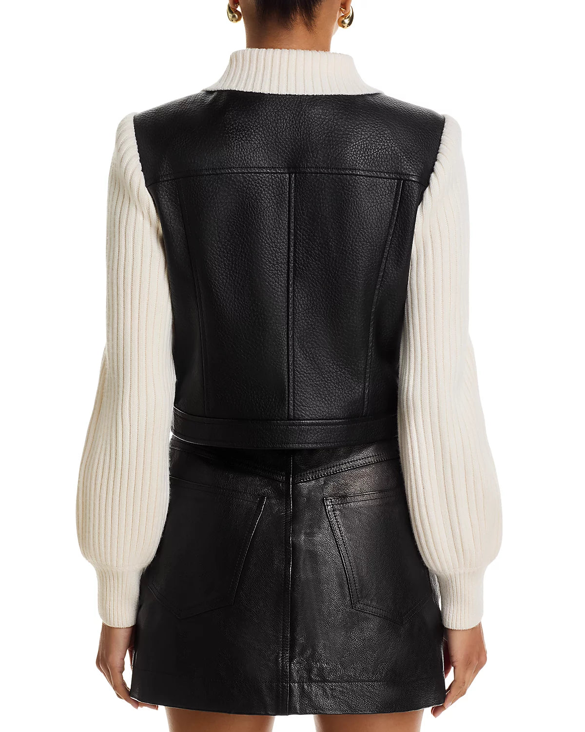 Cozj71710 Knit Sleeve Jacket - Black